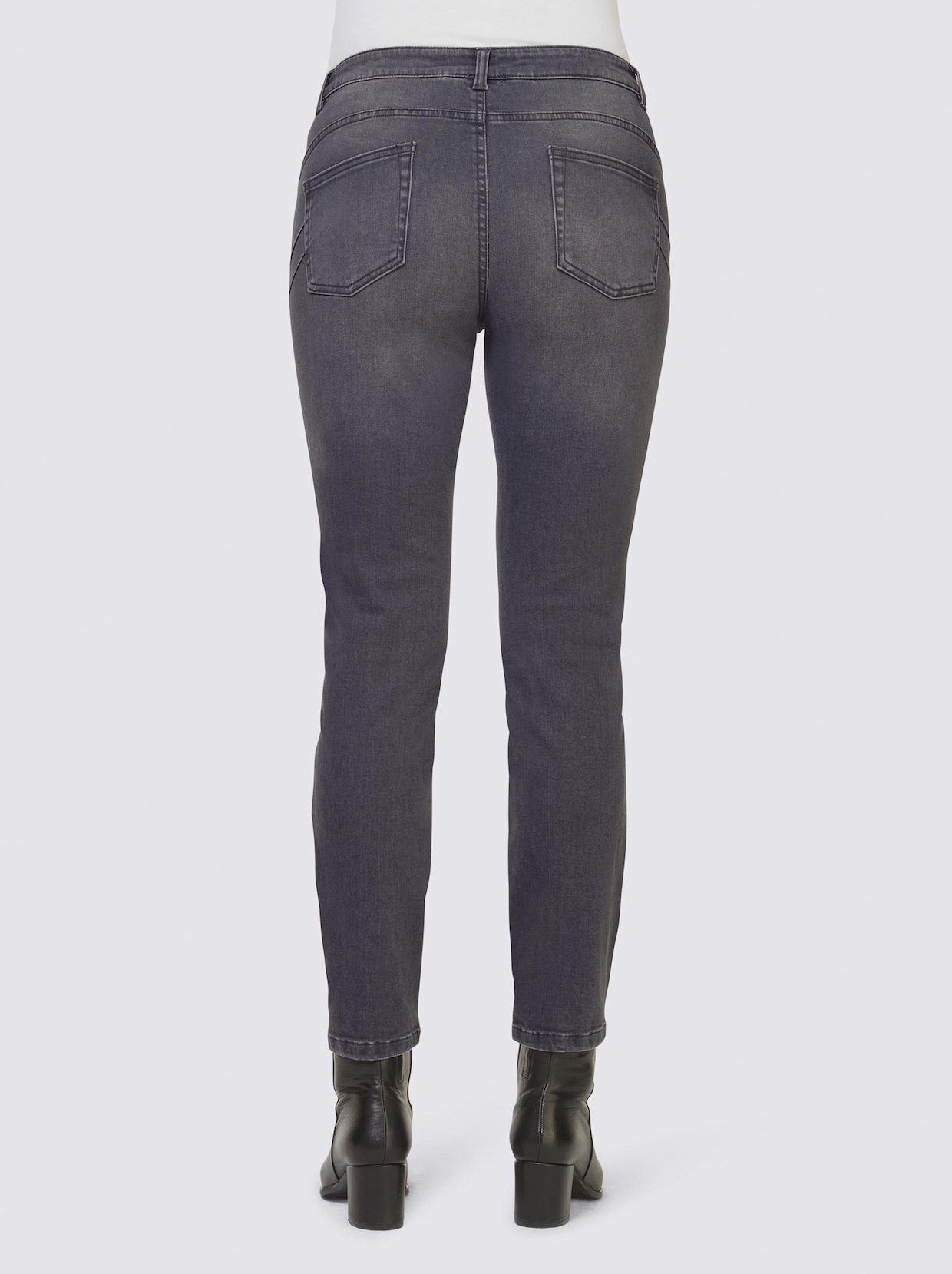 Linea Tesini Push-up-Jeans - dark grey-denim