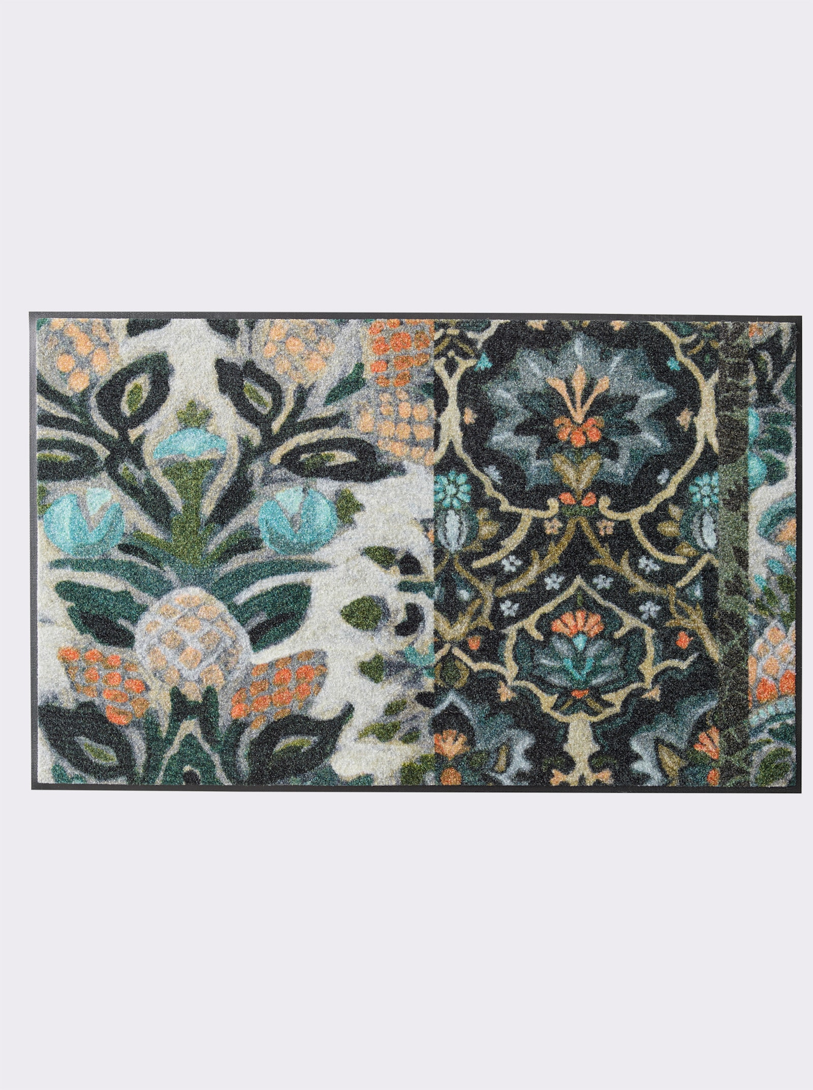 wash+dry by Kleen-Tex Fußmatte - petrol-apricot-bedruckt