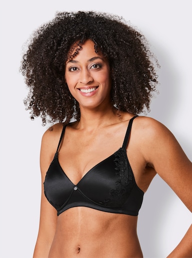 wäschepur Schalen-BH ohne Bügel mi dekorativer Spitze - schwarz