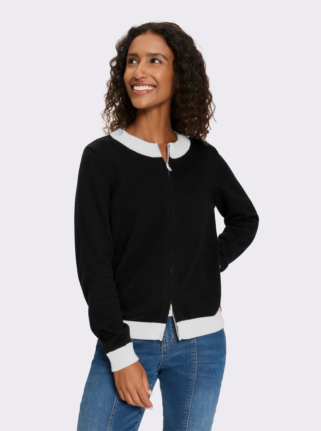 heine Strickjacke - schwarz-ecru