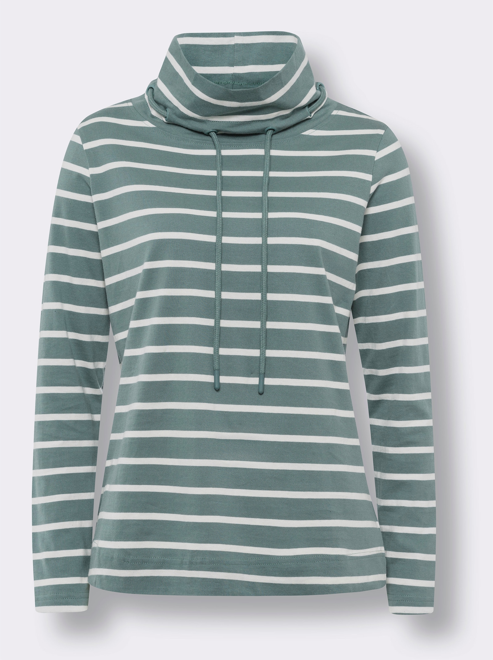 Langarmshirt mit garngefärbten Ringeln - jade-gestreift