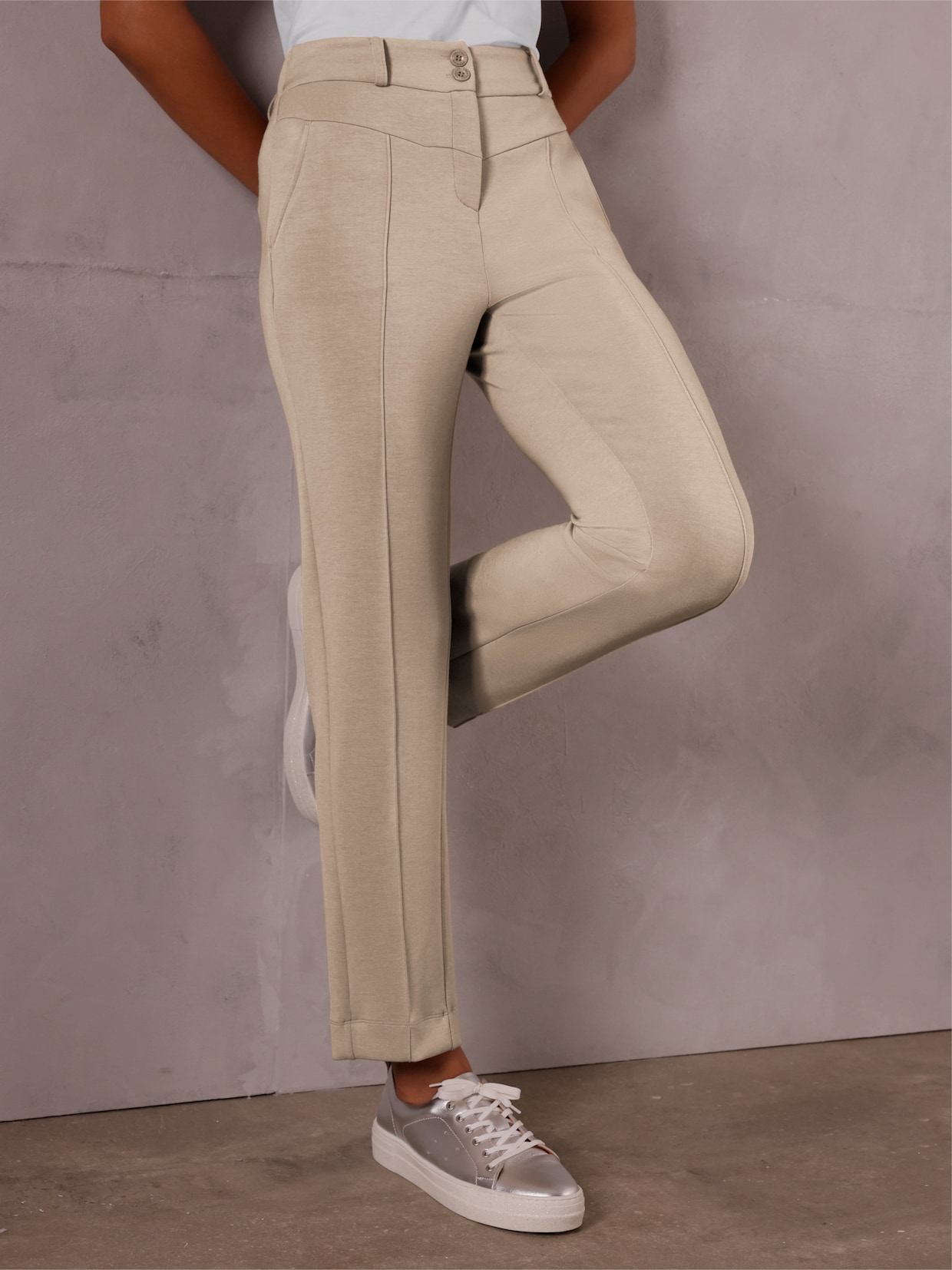 CREATION L PREMIUM Jerseyhose - beige