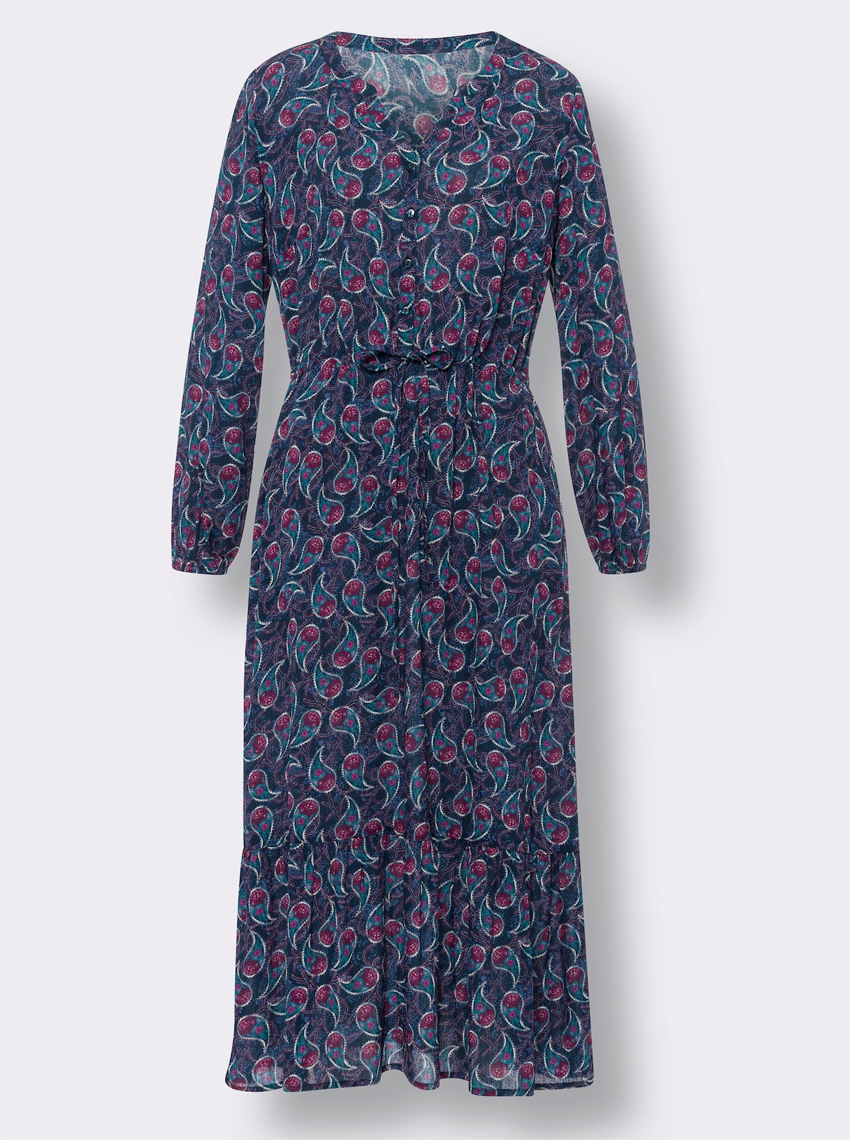 heine Robe longue - bleu foncé-rose imprimé