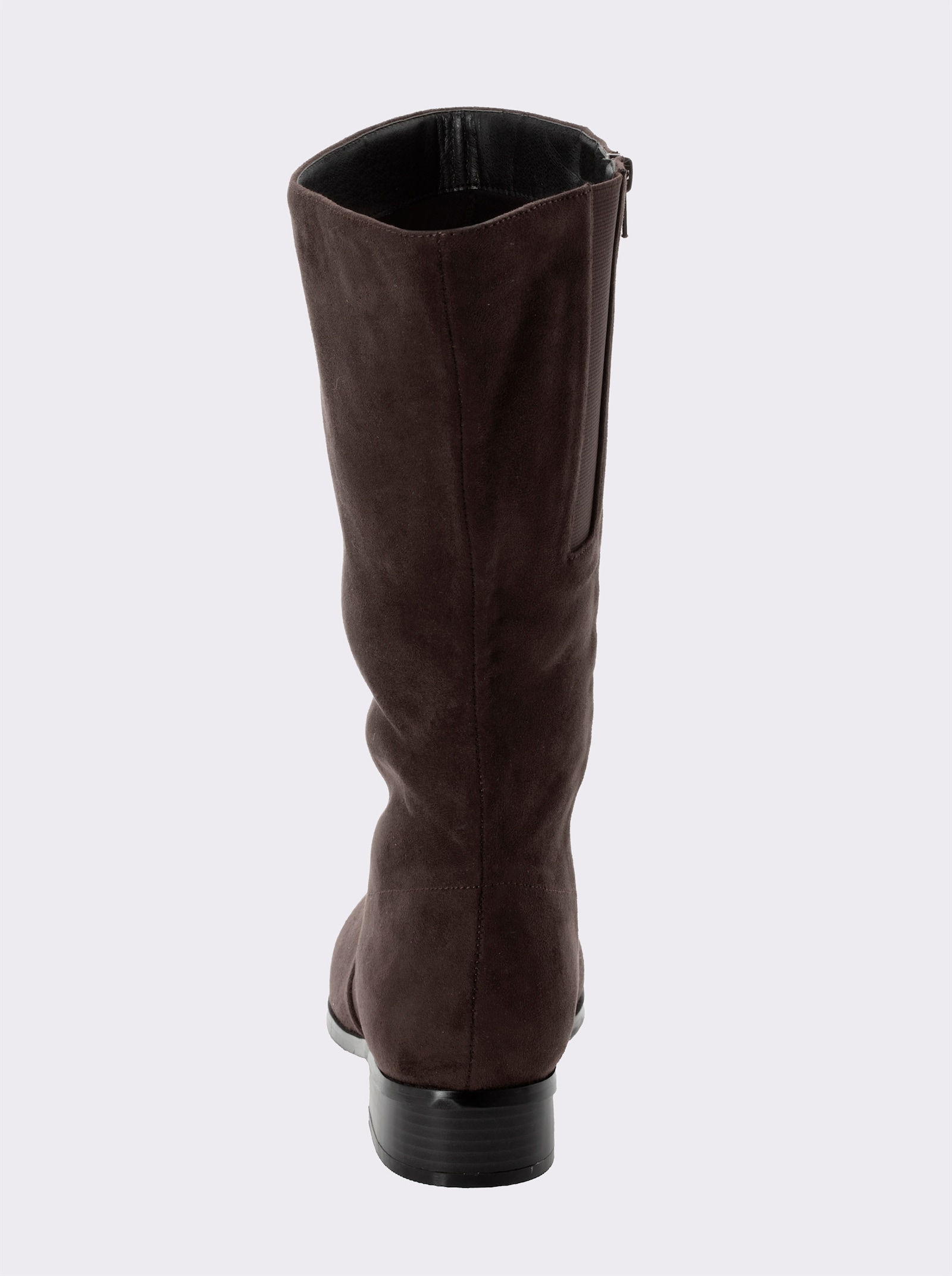 sheego Weitschaftstiefel in Wildleder-Optik - schoko