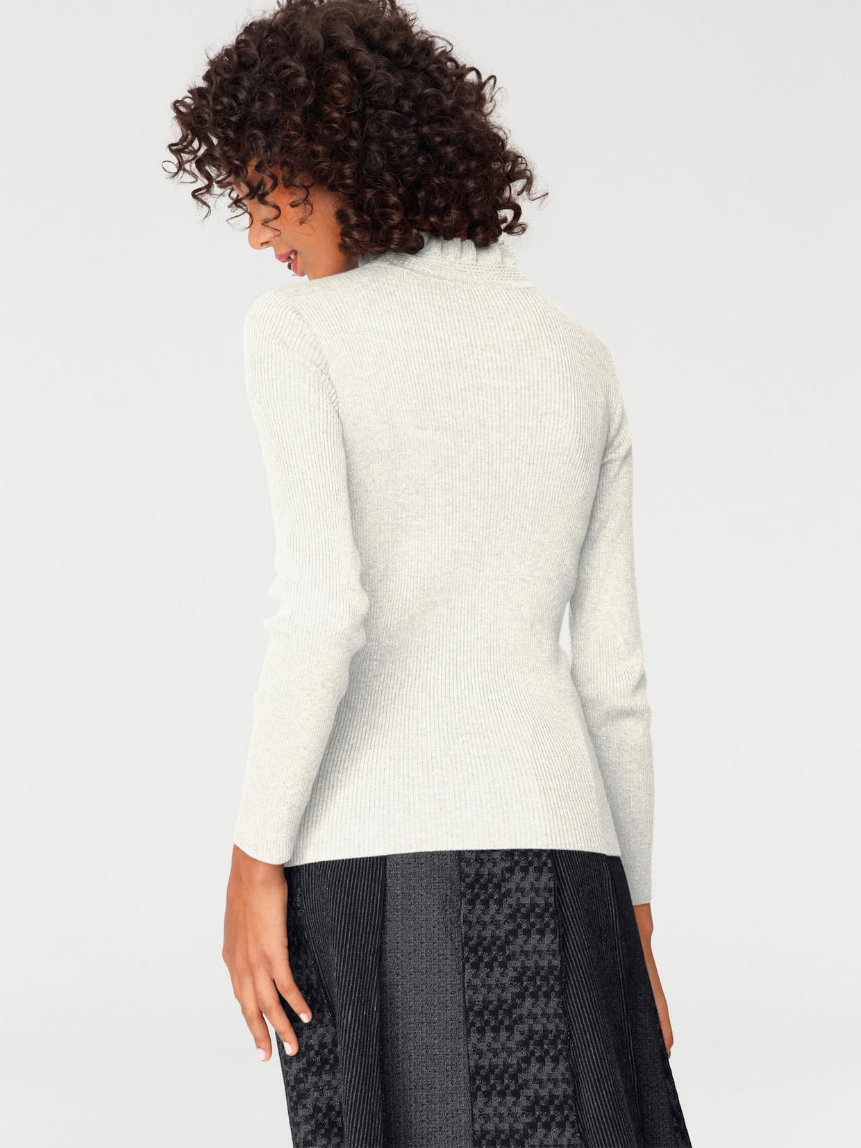 heine Pullover met opstaande kraag - ecru