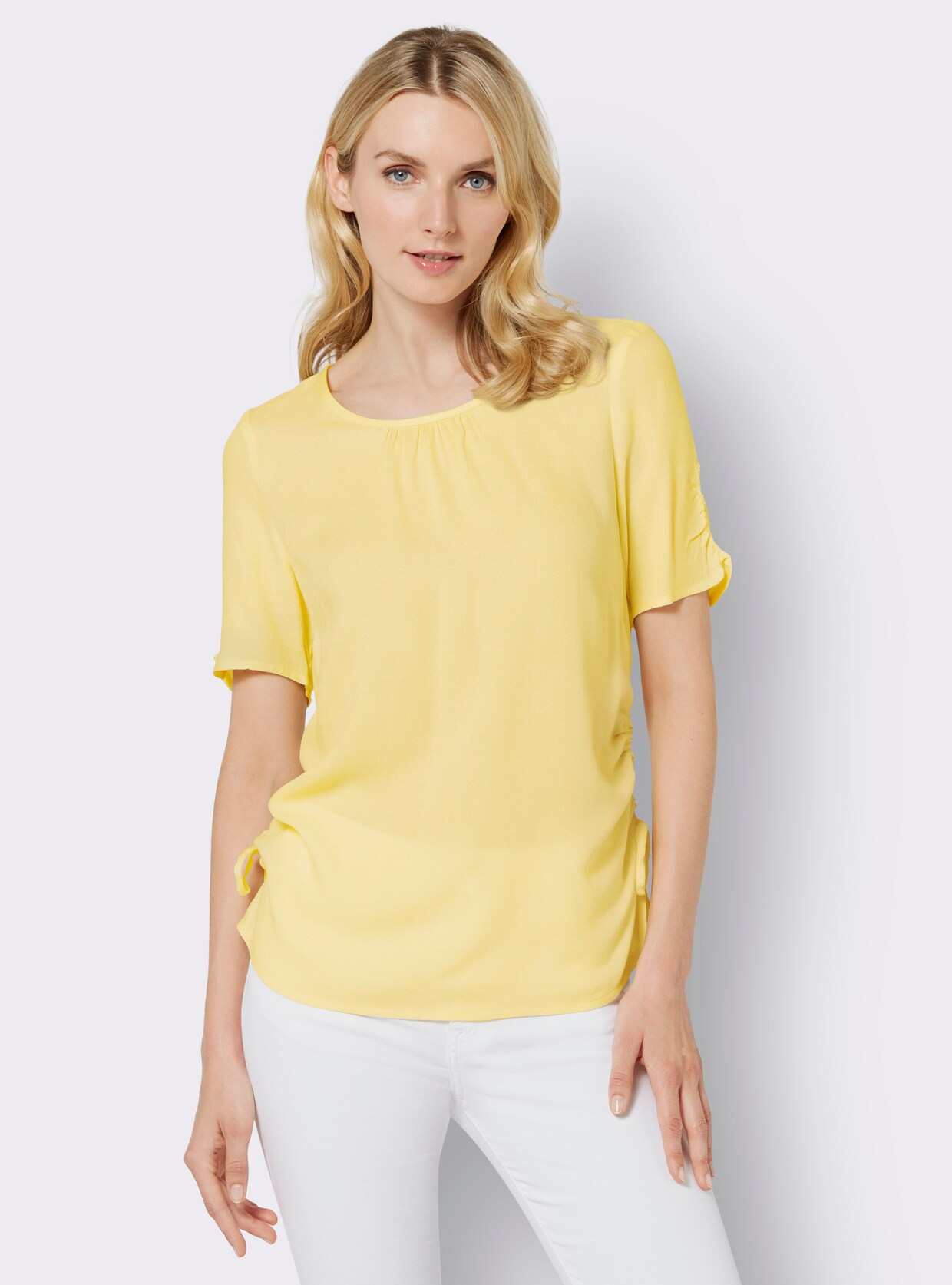 Blouse met korte mouwen - citroen