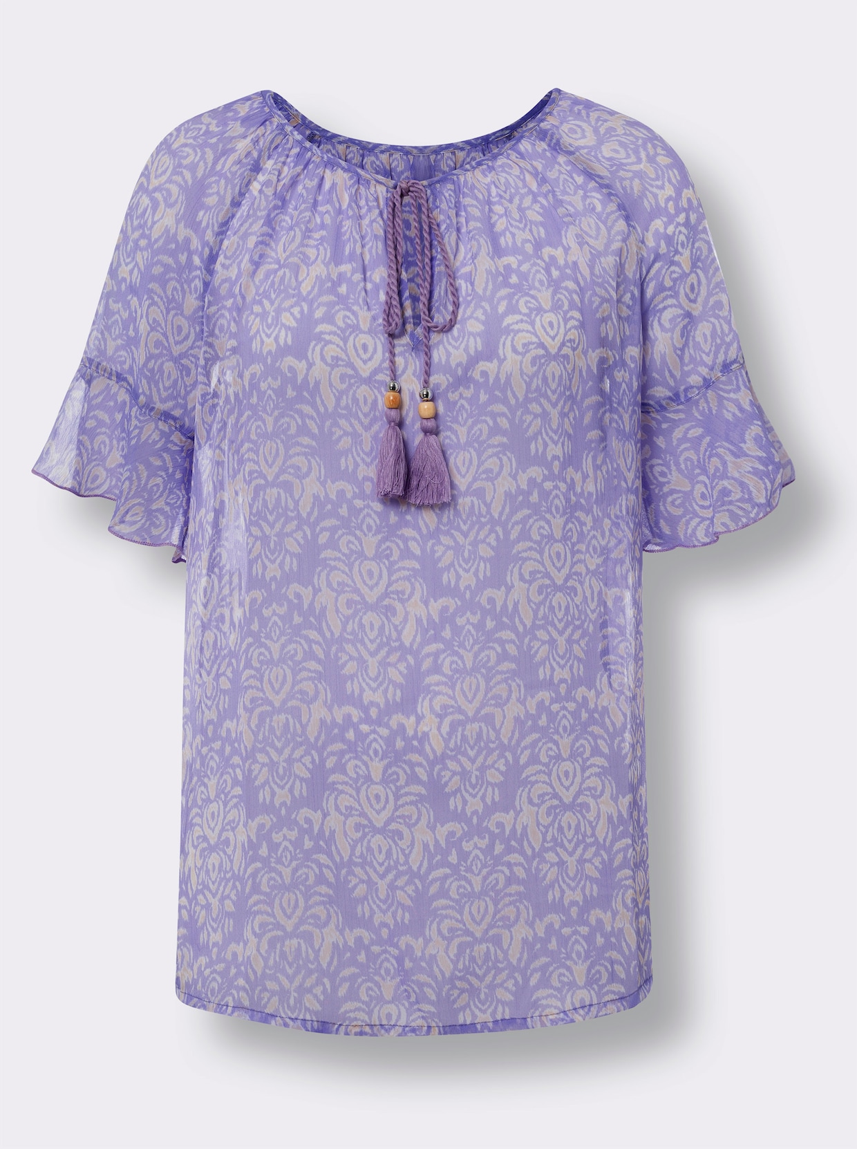 heine Chiffonbluse - lavendel-ecru-bedruckt