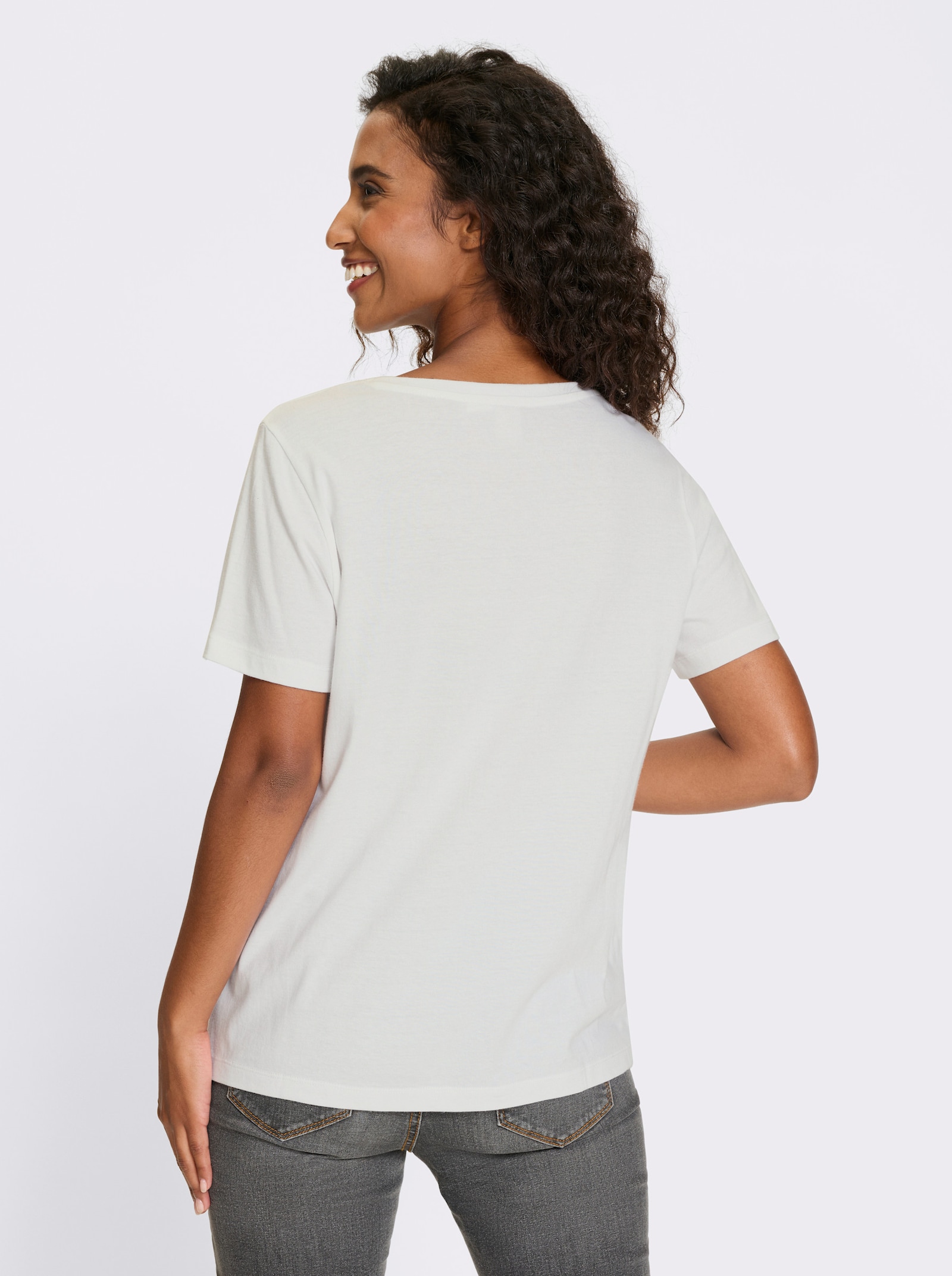 heine T-Shirt mit Statement-Print - weiß