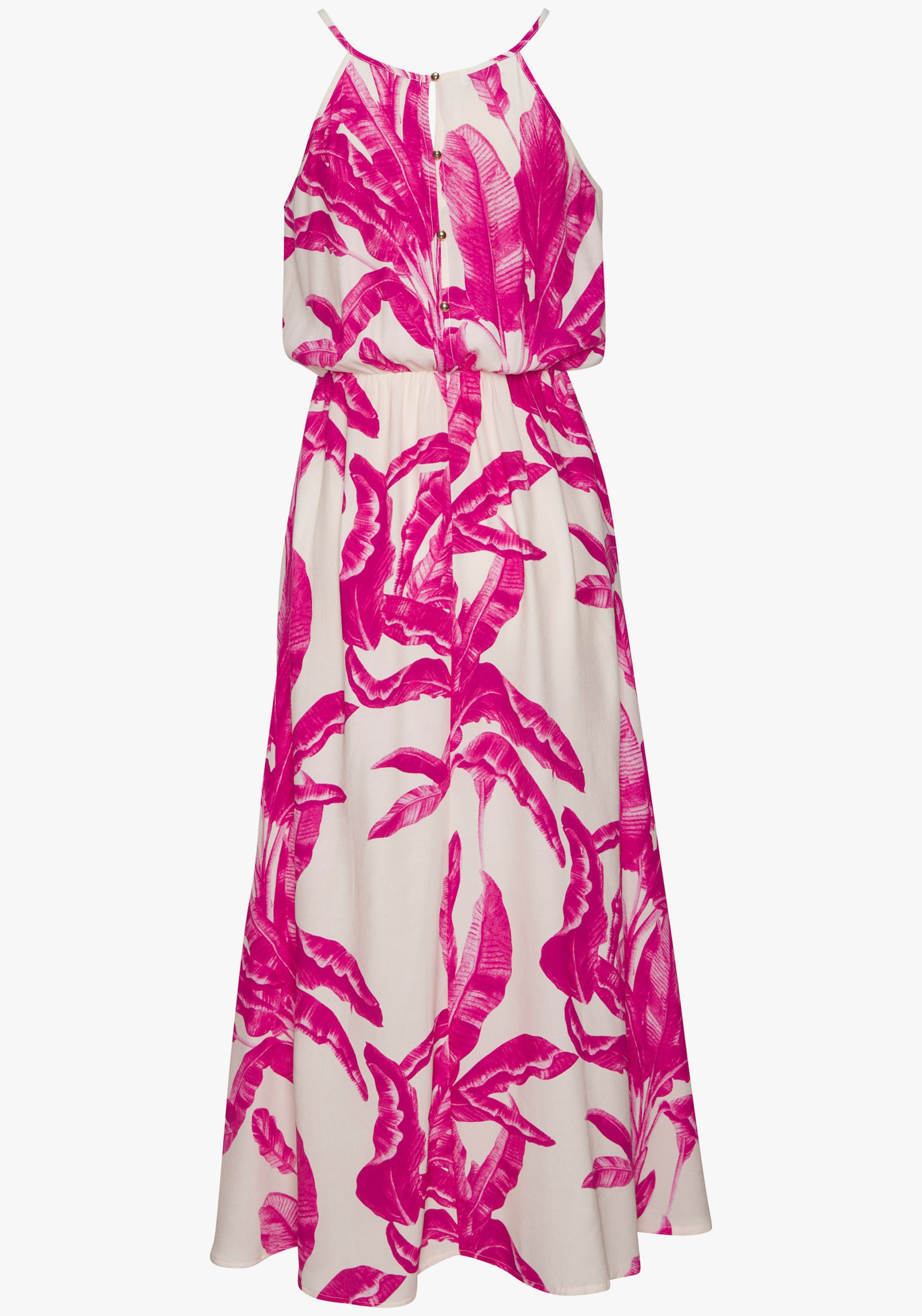 LASCANA Maxikleid - creme-pink bedruckt