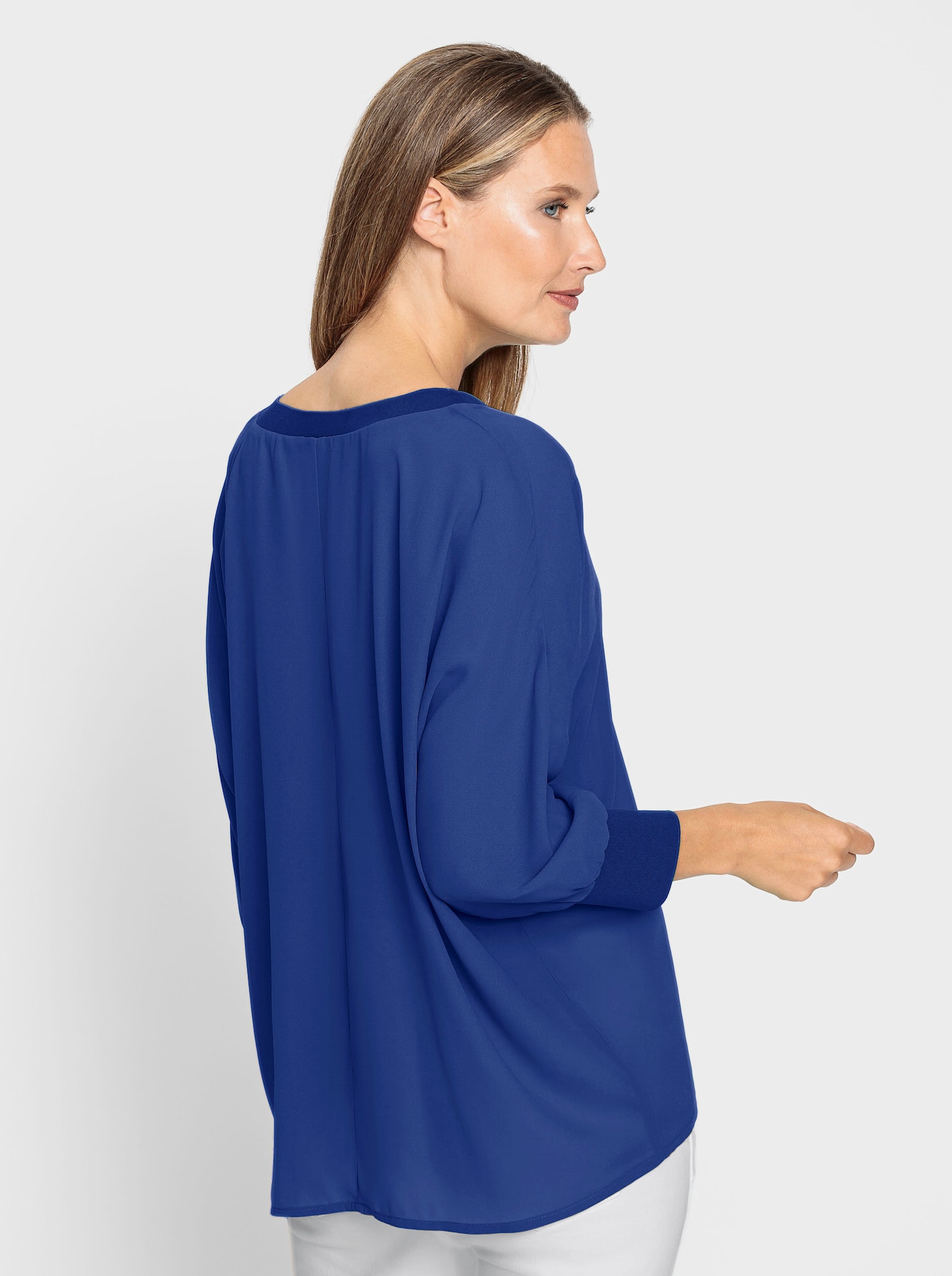 heine Schlupfbluse mit Fledermausärmel - royalblau
