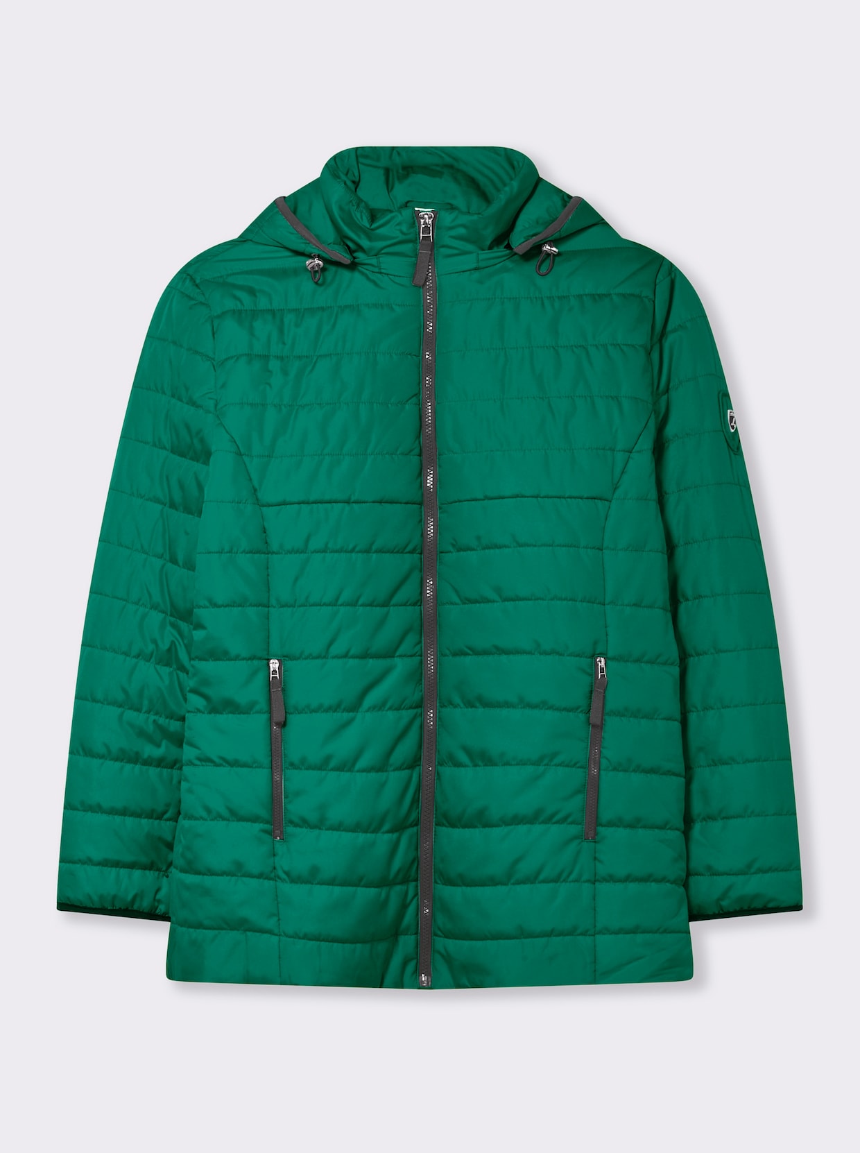 Steppjacke mit kontrastfarbenen Akzenten - grün