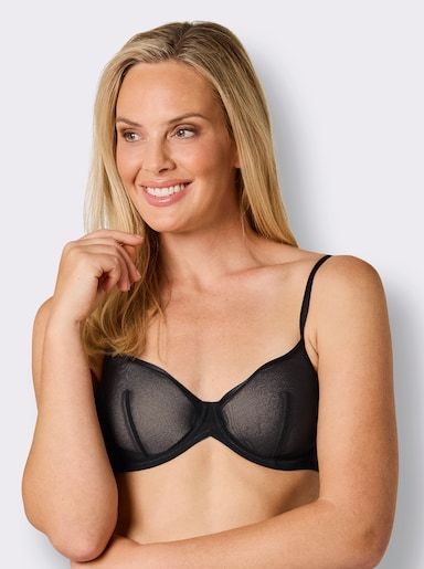 Naturana Bügel-BH aus Power-Mesh - schwarz