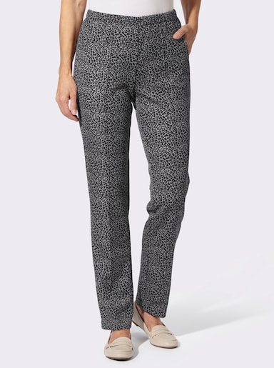 Jerseyhose in Ripp-Qualität - grau-graphit-bedruckt