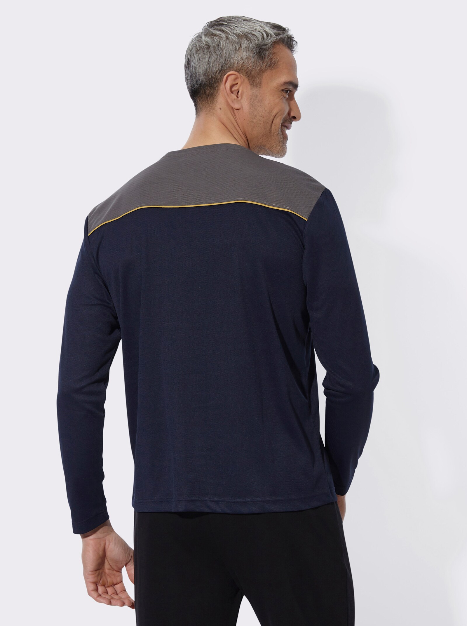 Freizeitshirt in atmungsaktiver Qualität - anthrazit-marine