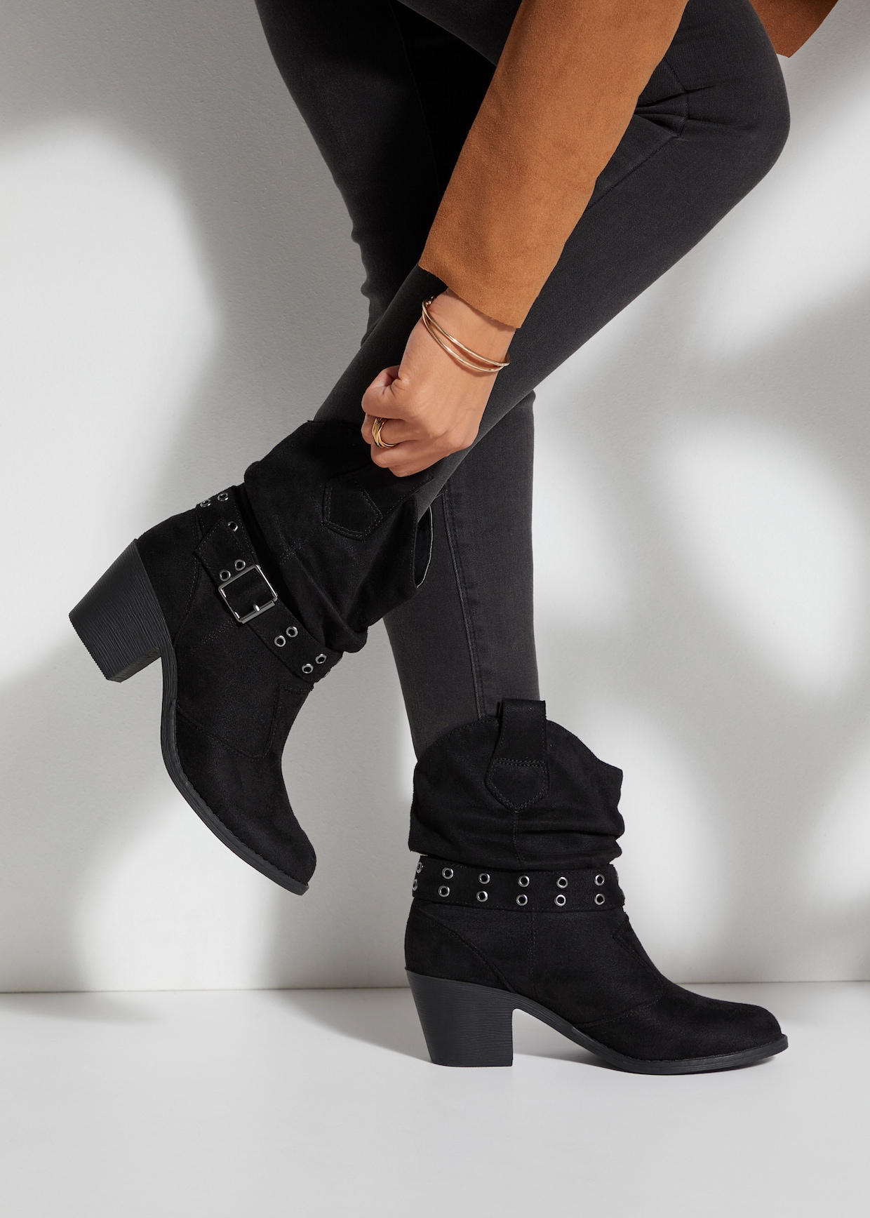 LASCANA bottines cowboy - noir