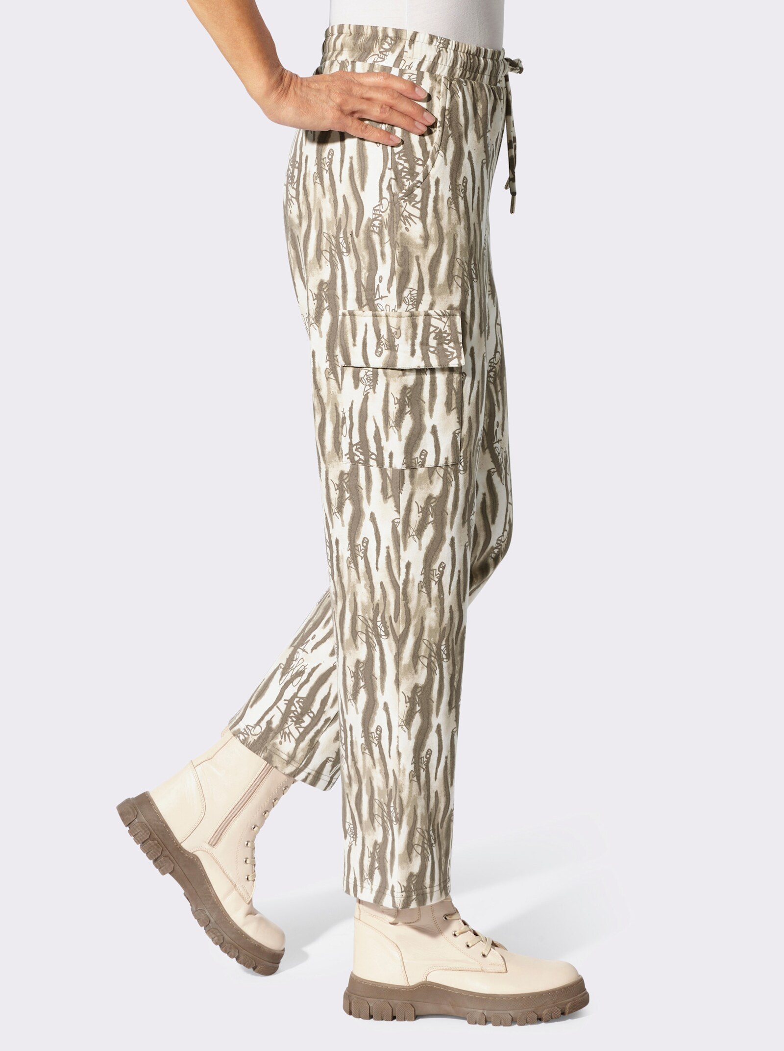 Sweathose im Druck-Dessin - dunkeltaupe-schlamm-gemustert