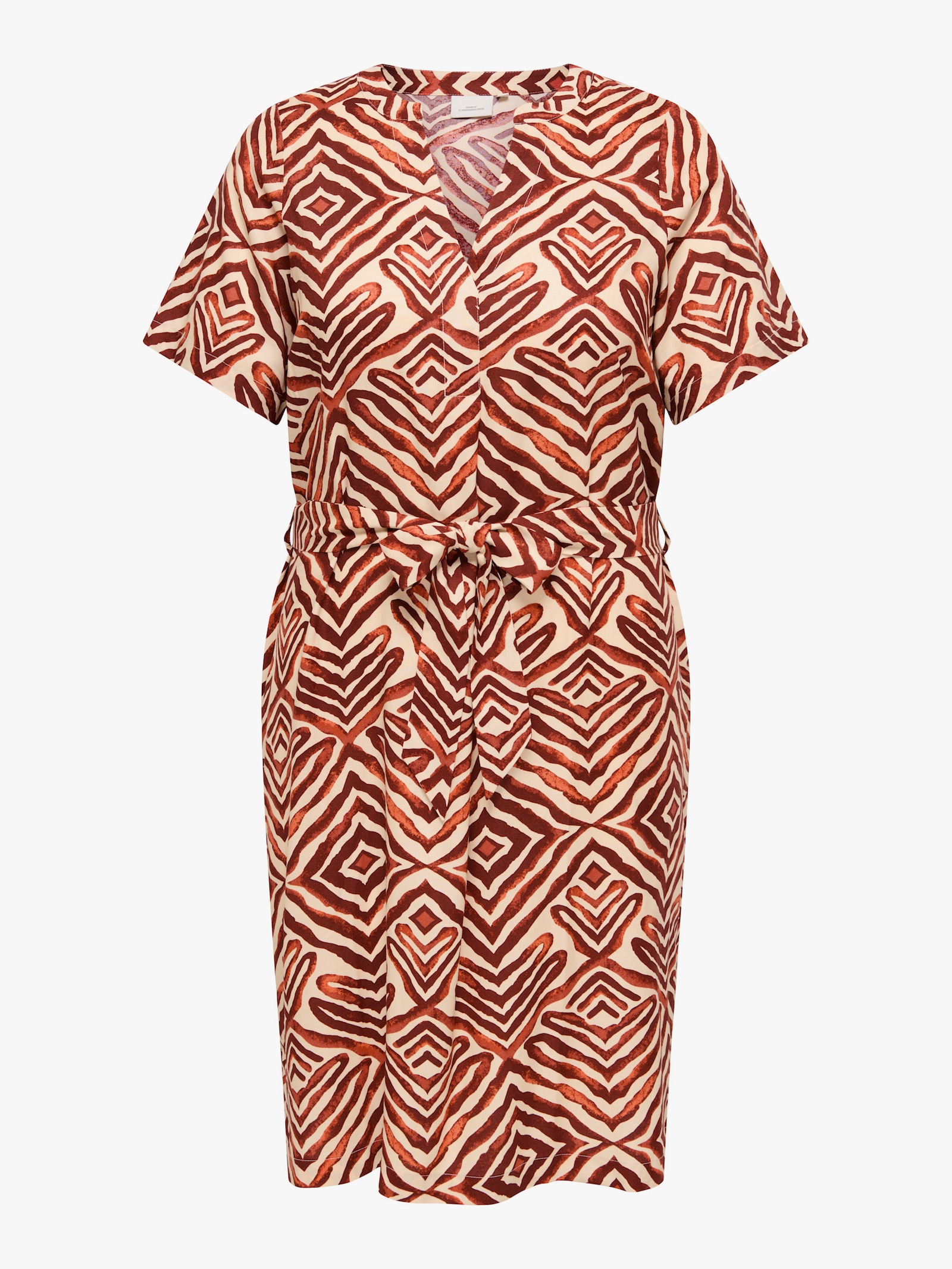 ONLY CARMAKOMA Sommerkleid - hot chocolate aop:tribe