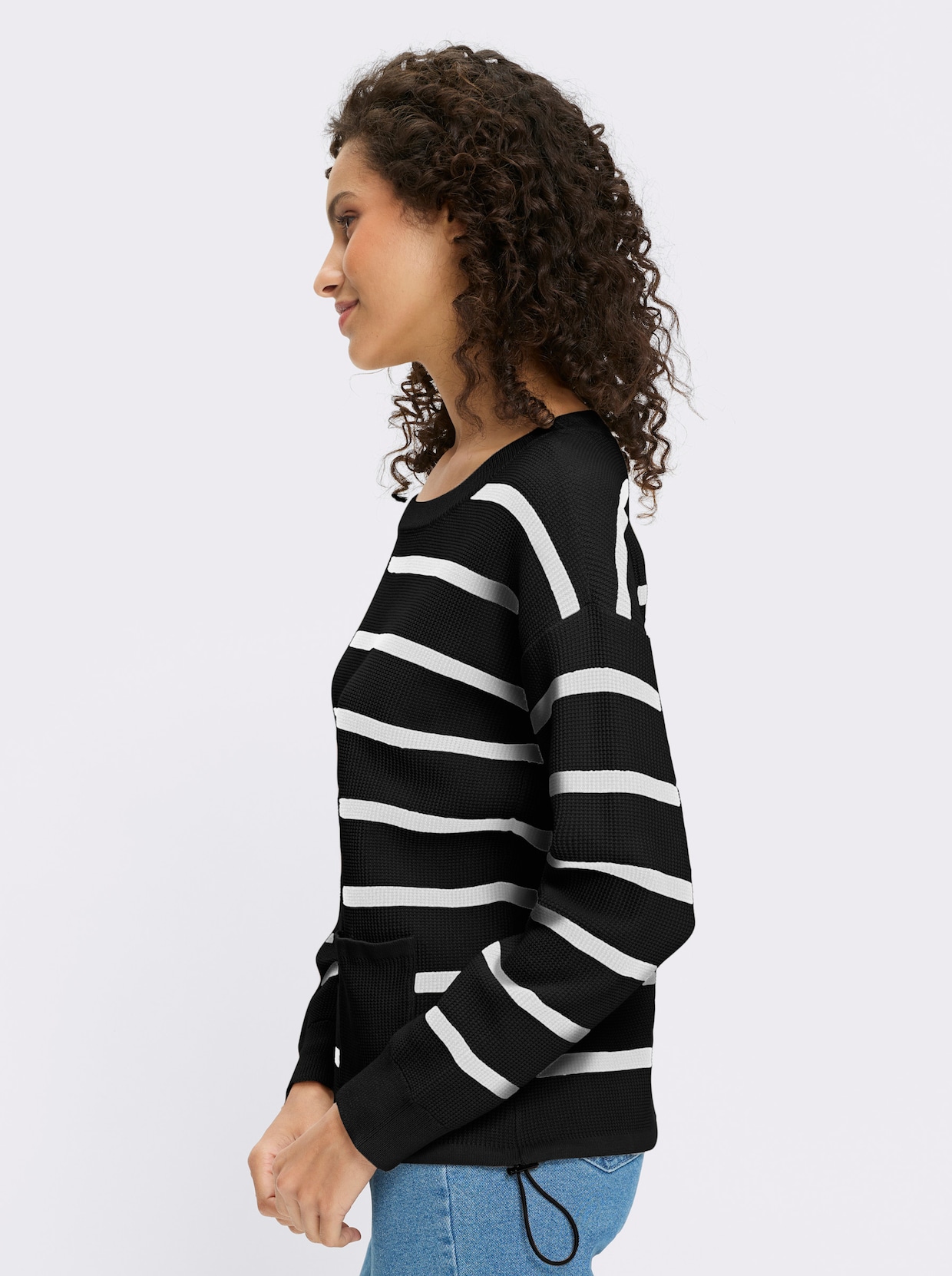heine Pull en tricot - noir-écru à rayures