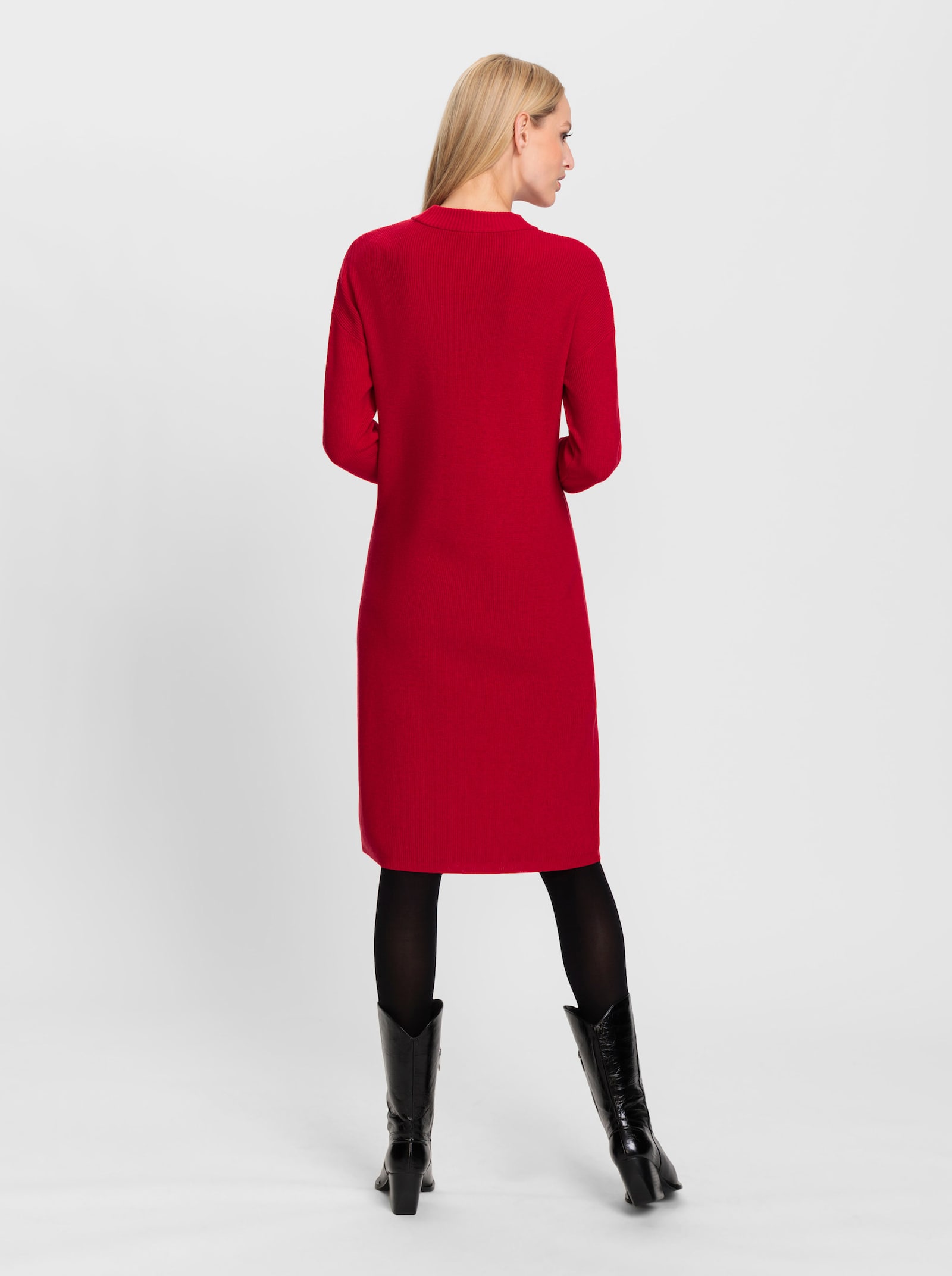 heine Strickkleid mit Ripp-Muster - rot