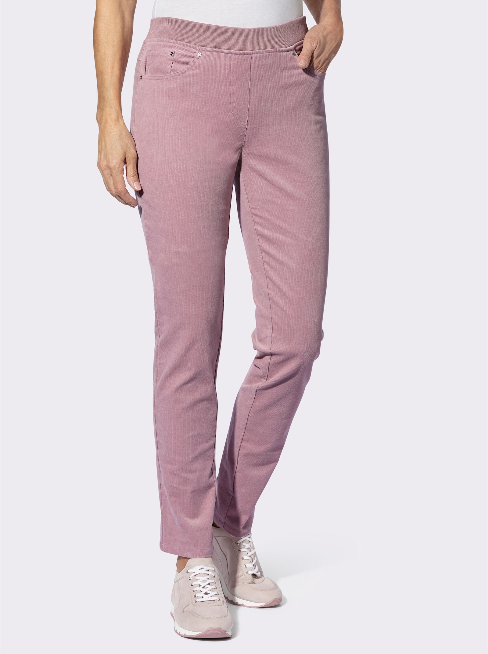 Cordhose in Schlupfform - mauve
