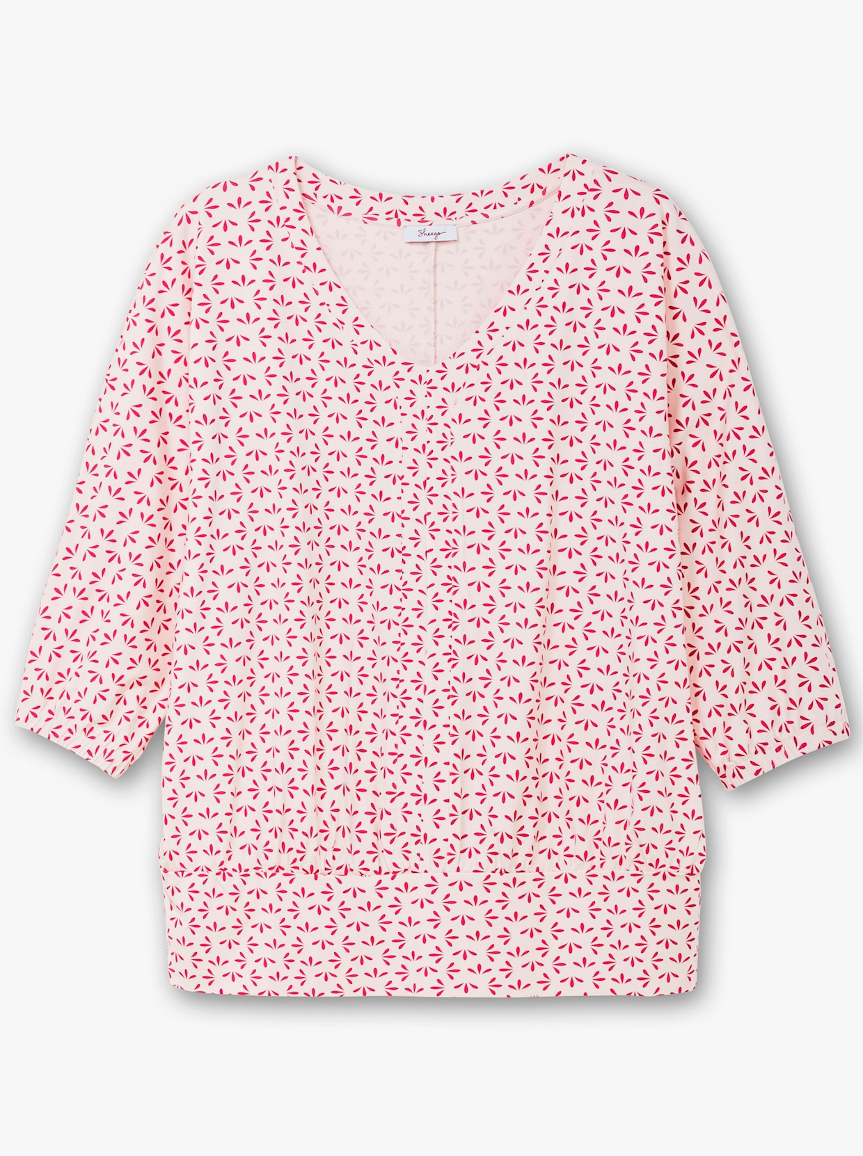 sheego Fledermausshirt - blumiges pink-gemustert