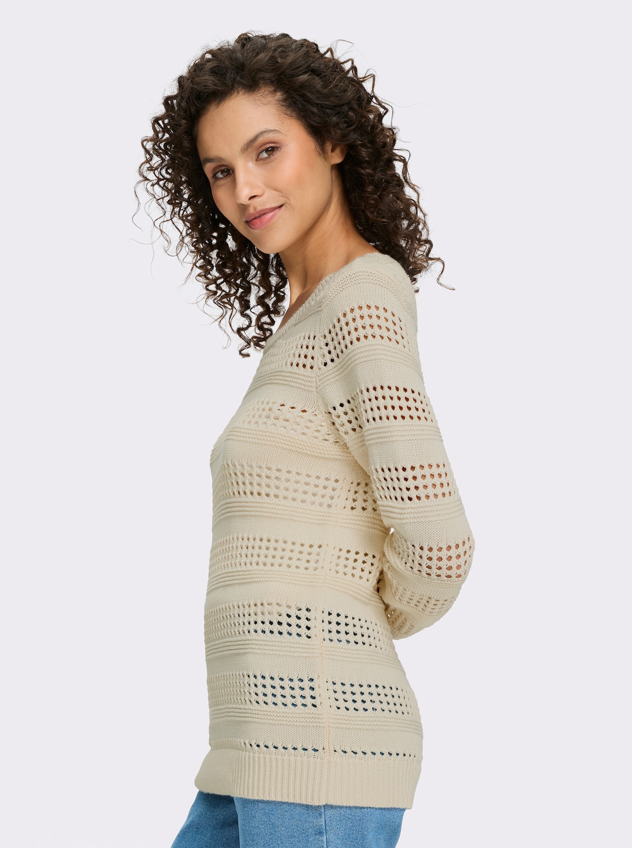 heine Ajourpullover - champagner