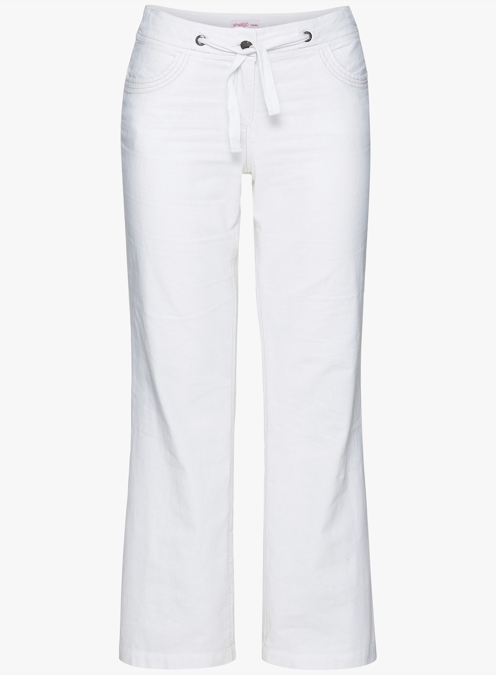sheego Bootcuthose mit Leinenanteil - weiss