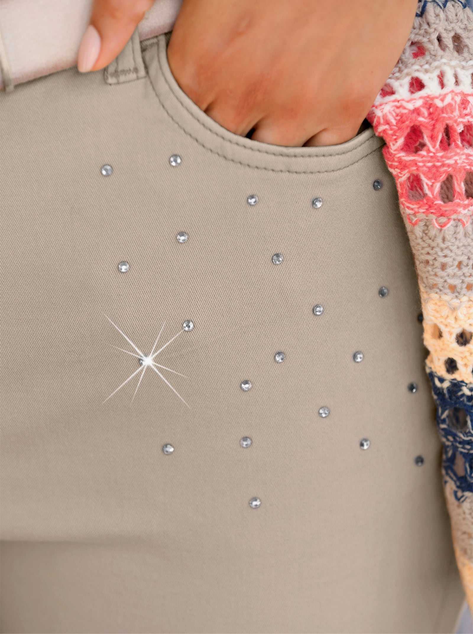 Jeans met glittersteentjes - sesam