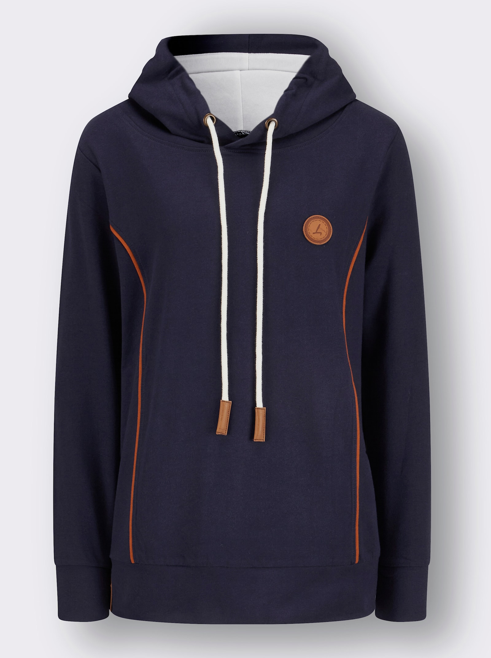 Kapuzensweatshirt mit Farbkontrasten - marine