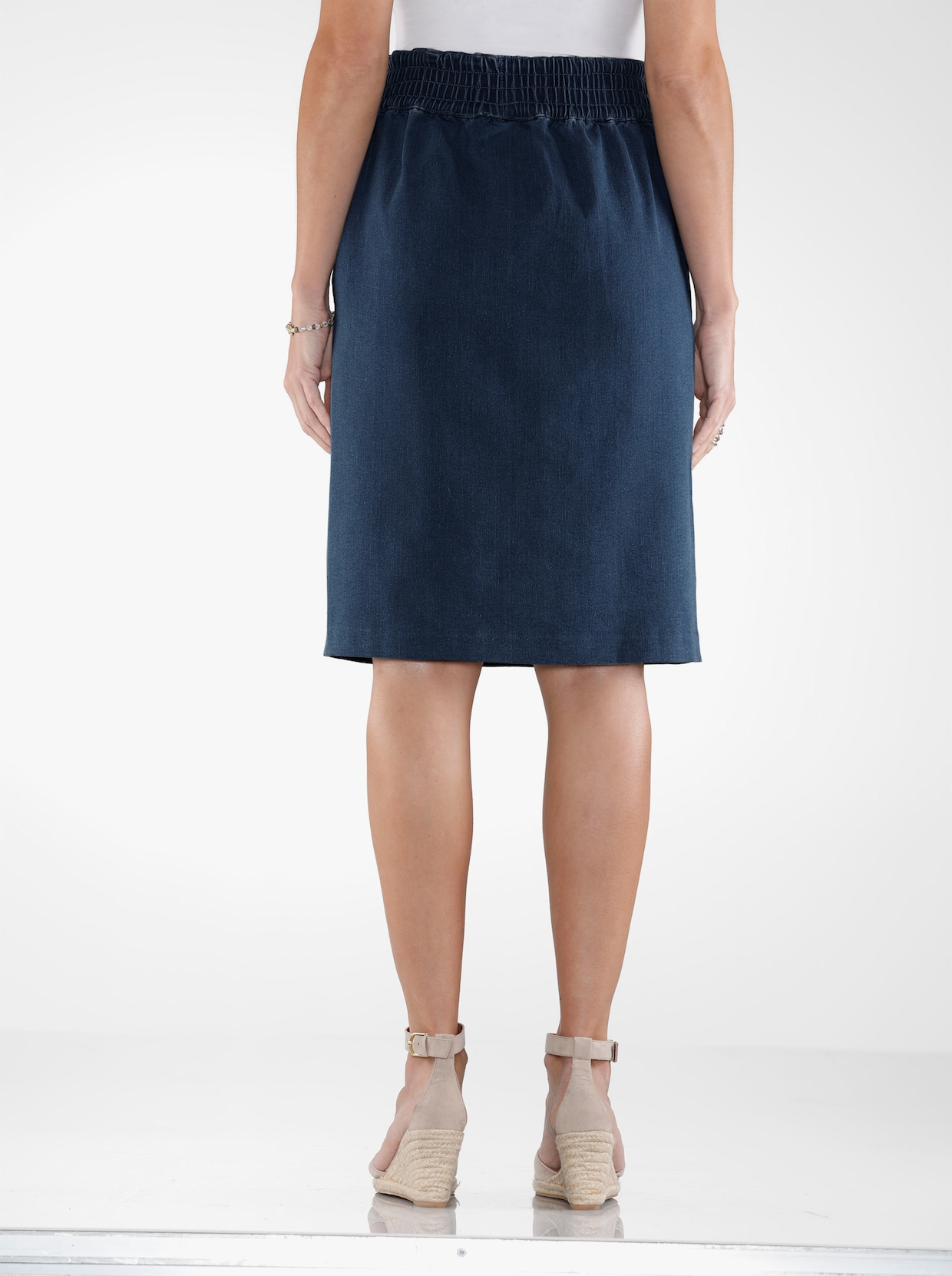 Džínová sukně - sepraná modrá stone