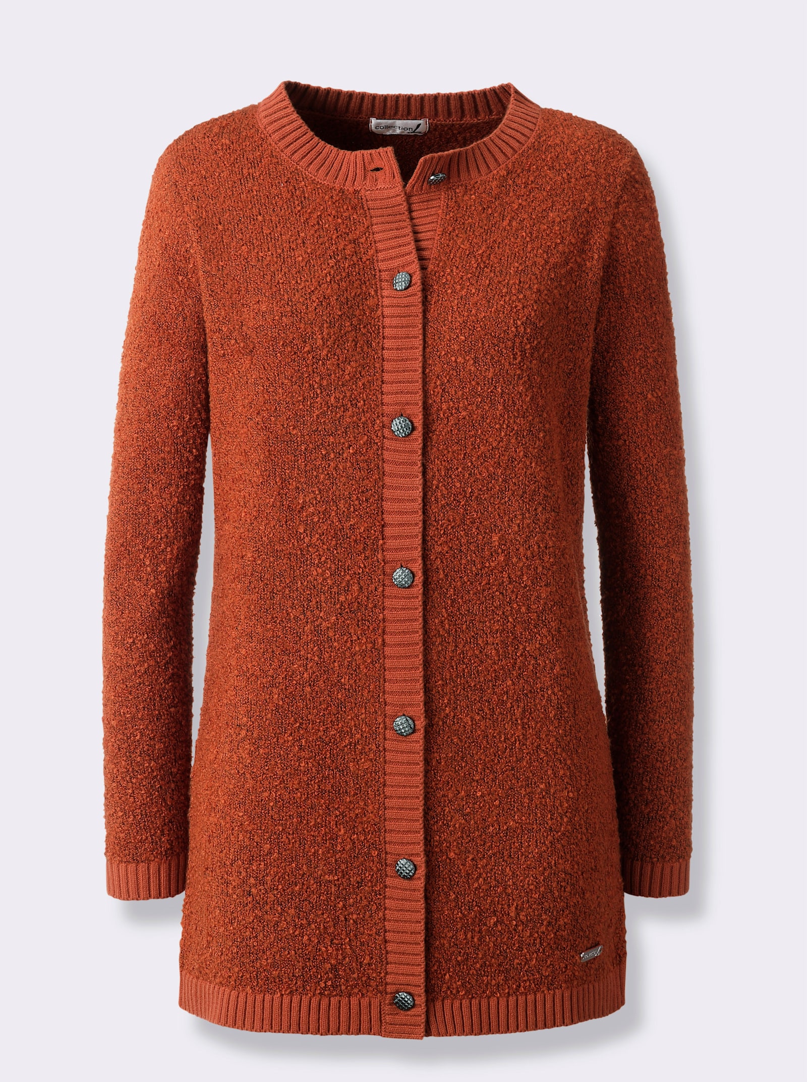 Strickjacke in Bouclé-Qualität - rostrot