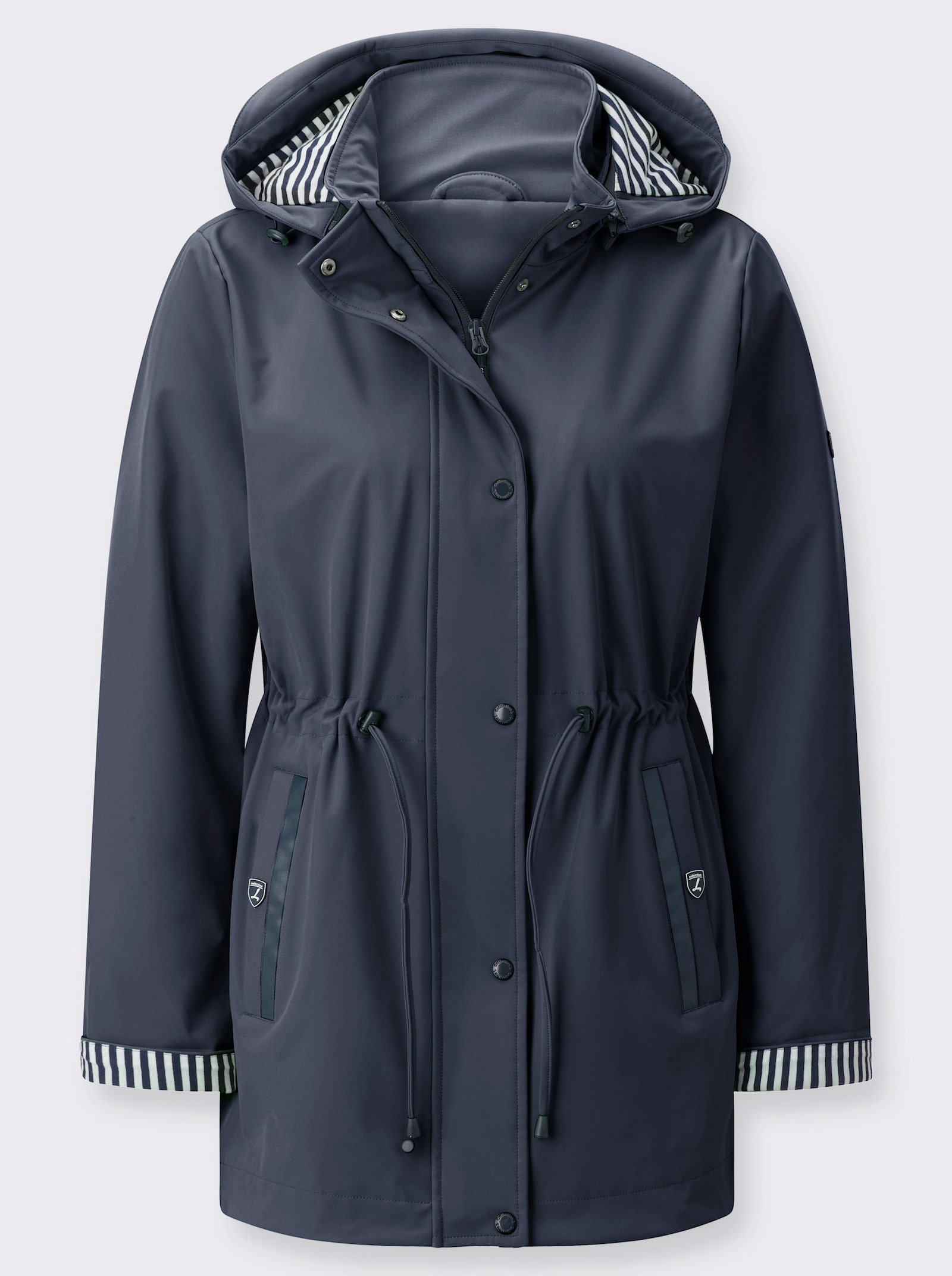 Softshelljacke mit abnehmbarer Kapuze - marine