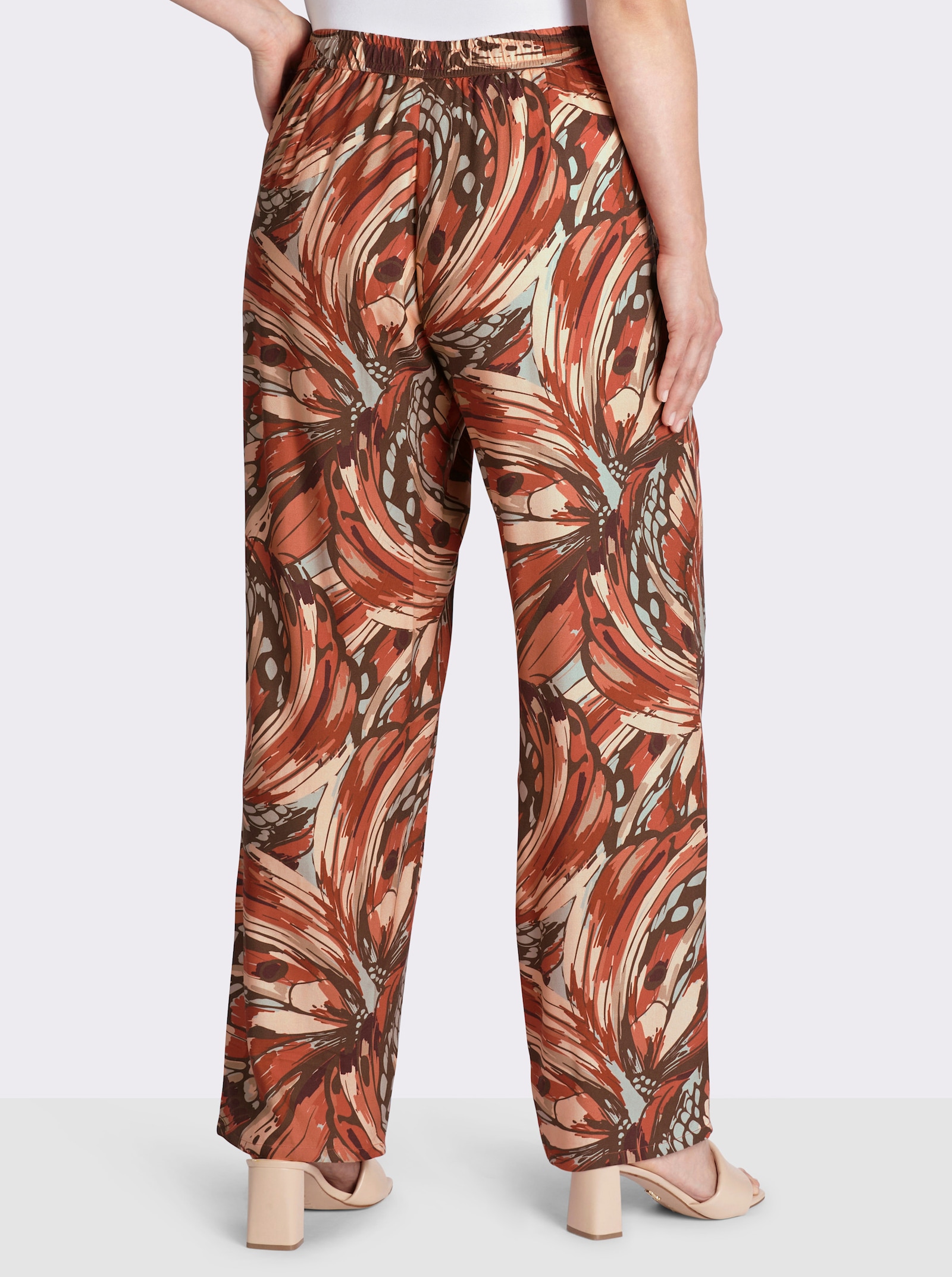 sheego Schlupfhose mit Rundum-Dehnbund - schoko-sand-bedruckt