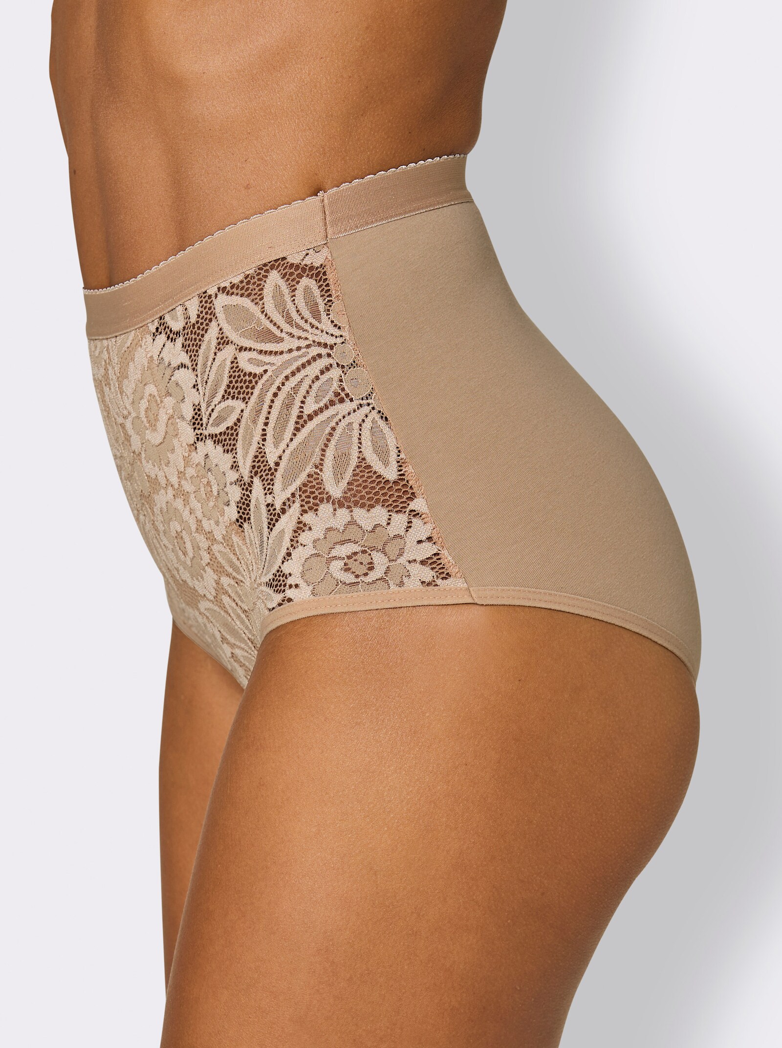 wäschepur Formslip mit floraler Spitze - elfenbein