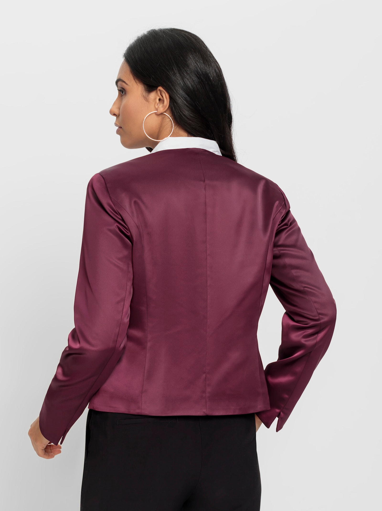 Blazer mit Satin-Glanz - burgund