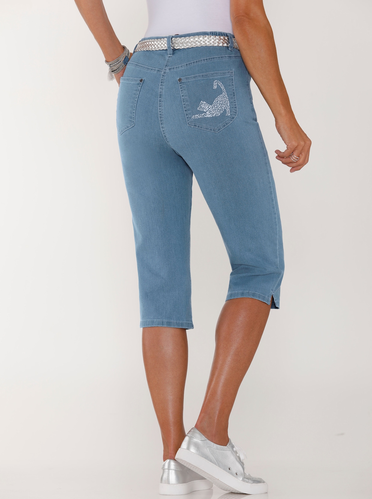 Capri-jeans - blue-bleached