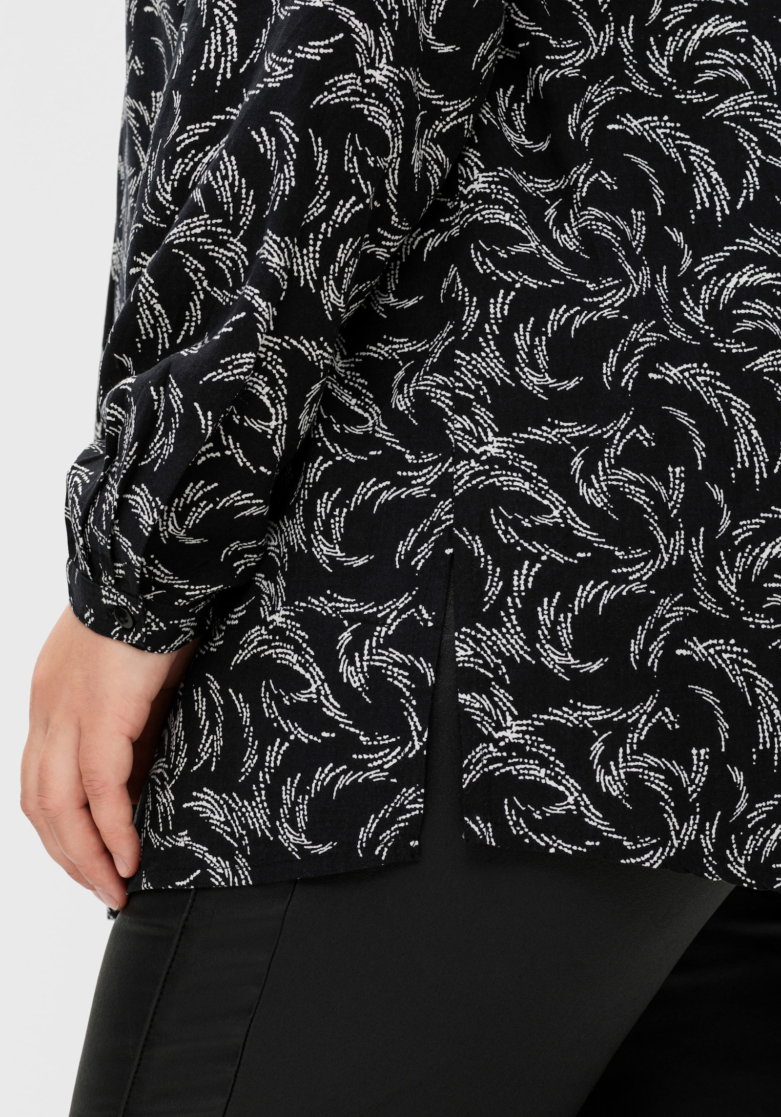 sheego Tunika mit Alloverdruck, aus Viskose - schwarz-weiß gemustert