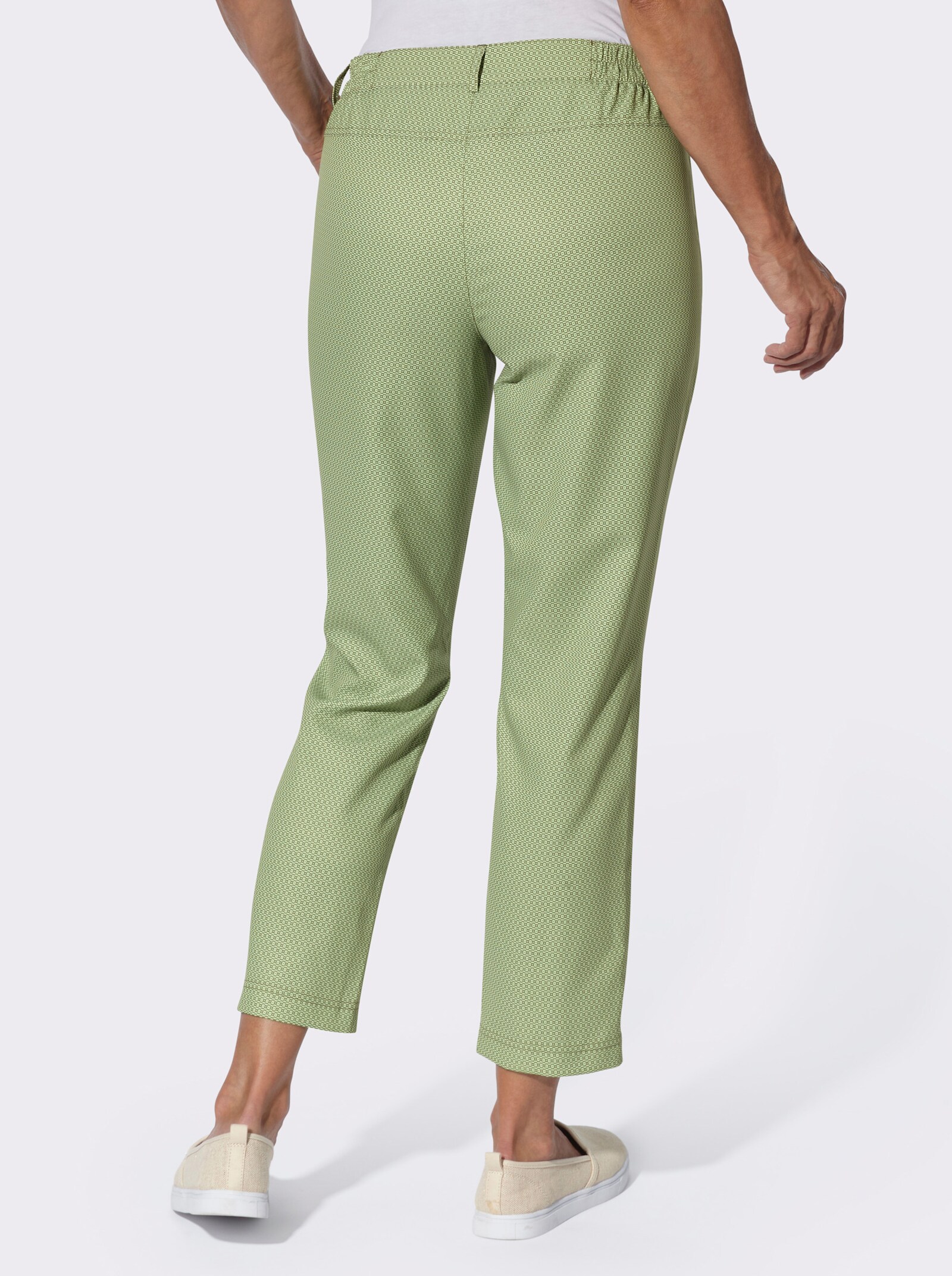 7/8-Hose im Minimal-Muster - khaki-bedruckt