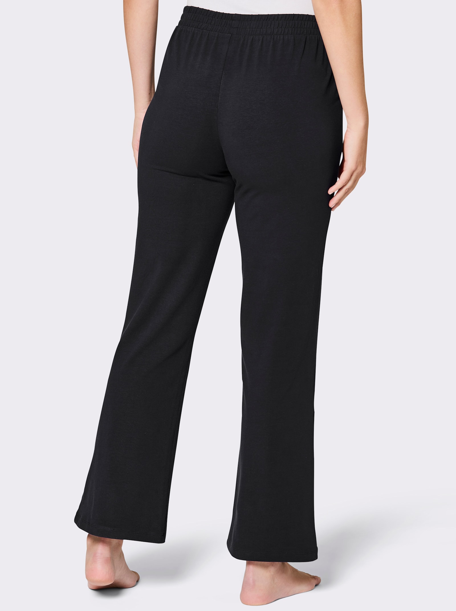 feel good Dehnbund-Hose aus leichtem Jersey - schwarz