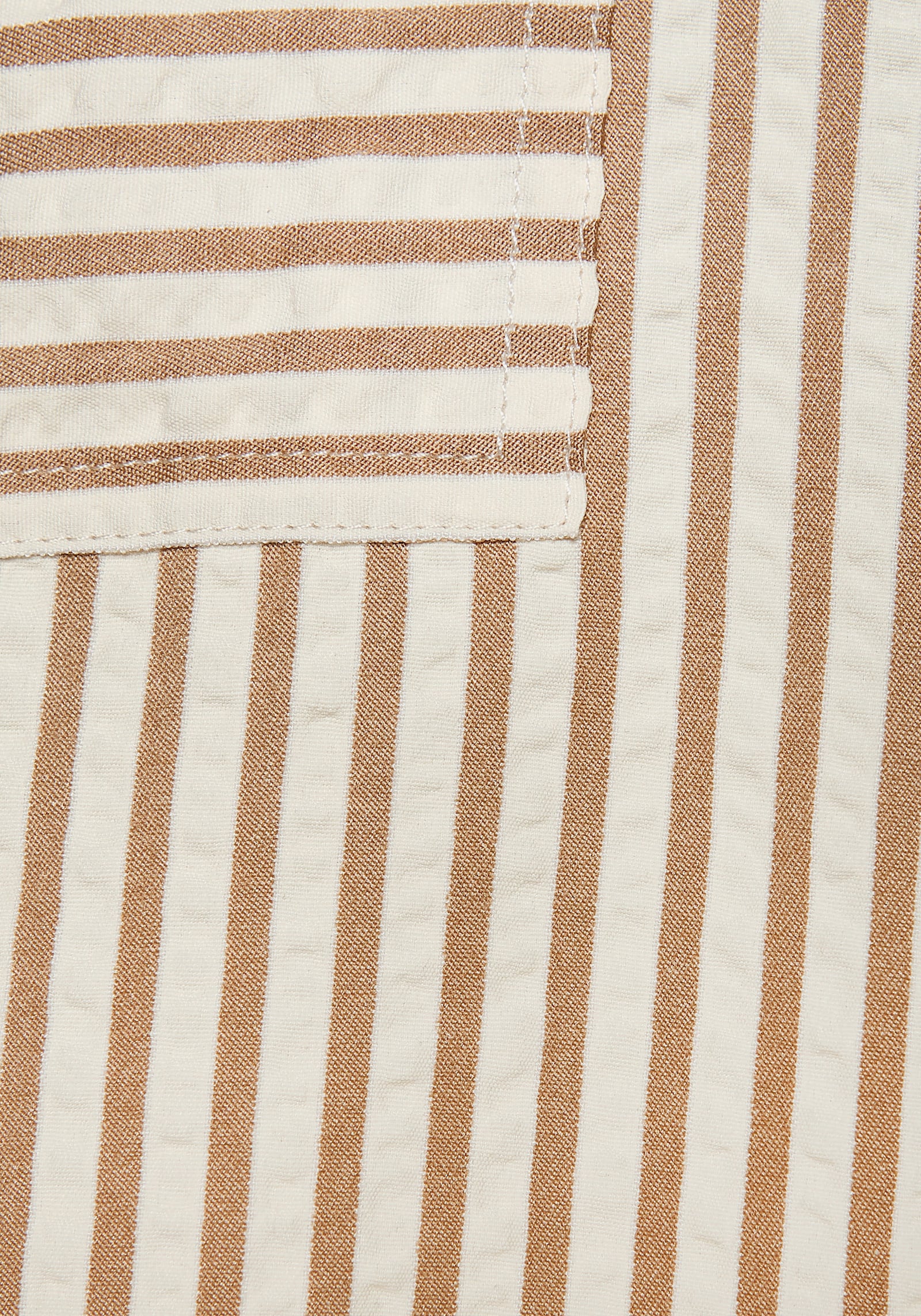 Vivance Kurzarmbluse - creme-sand gestreift