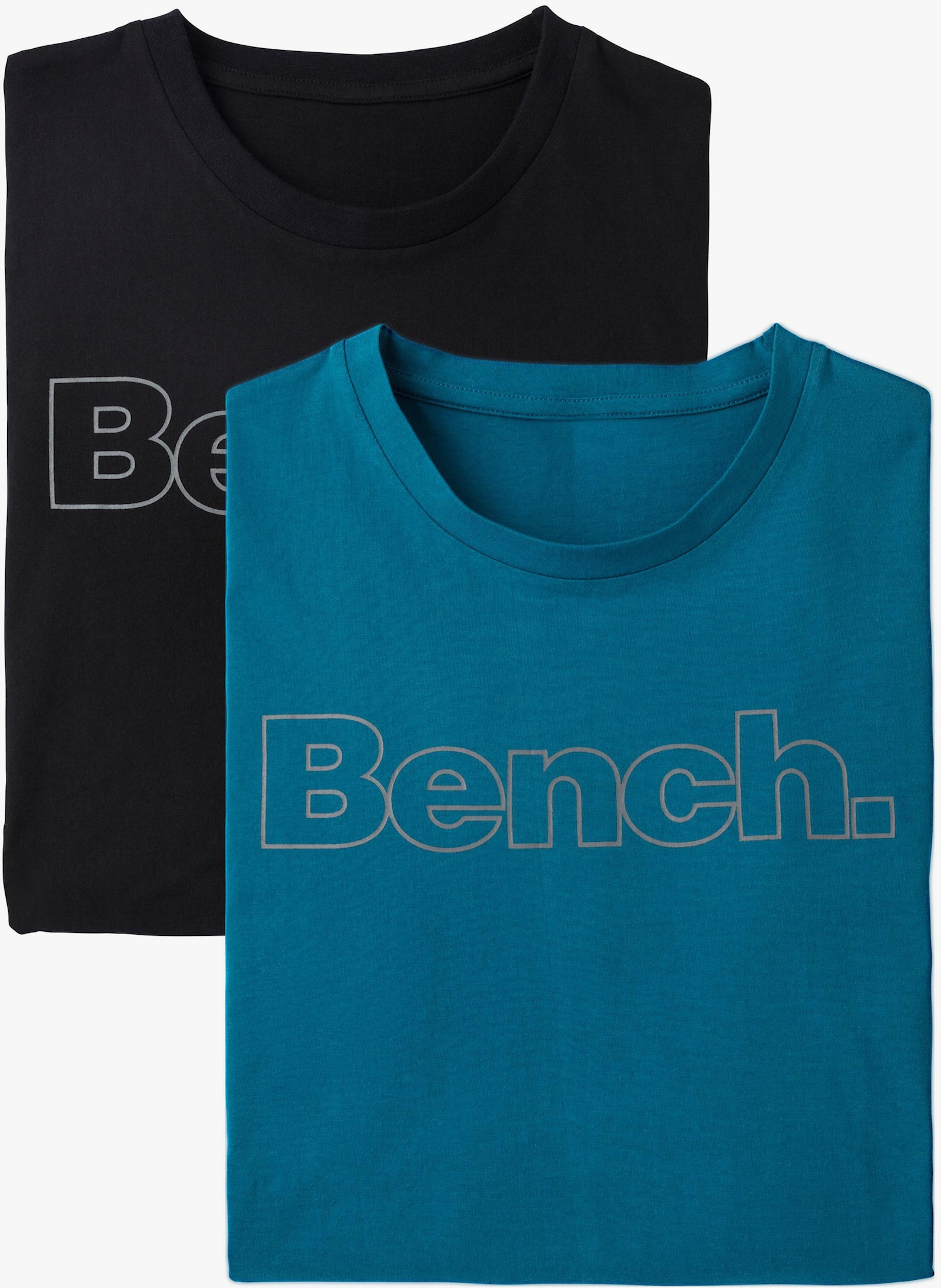 Bench. Loungewear Langarmshirt - petrol, schwarz