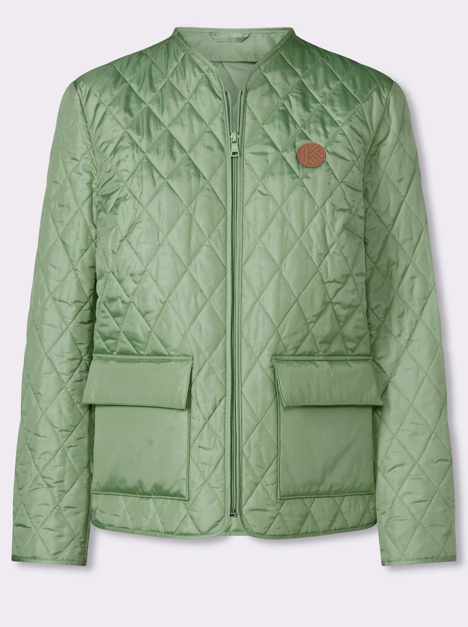 Steppjacke mit V-Ausschnitt - eucalyptus