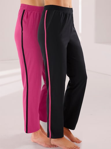 feel good Hosen - schwarz + fuchsia