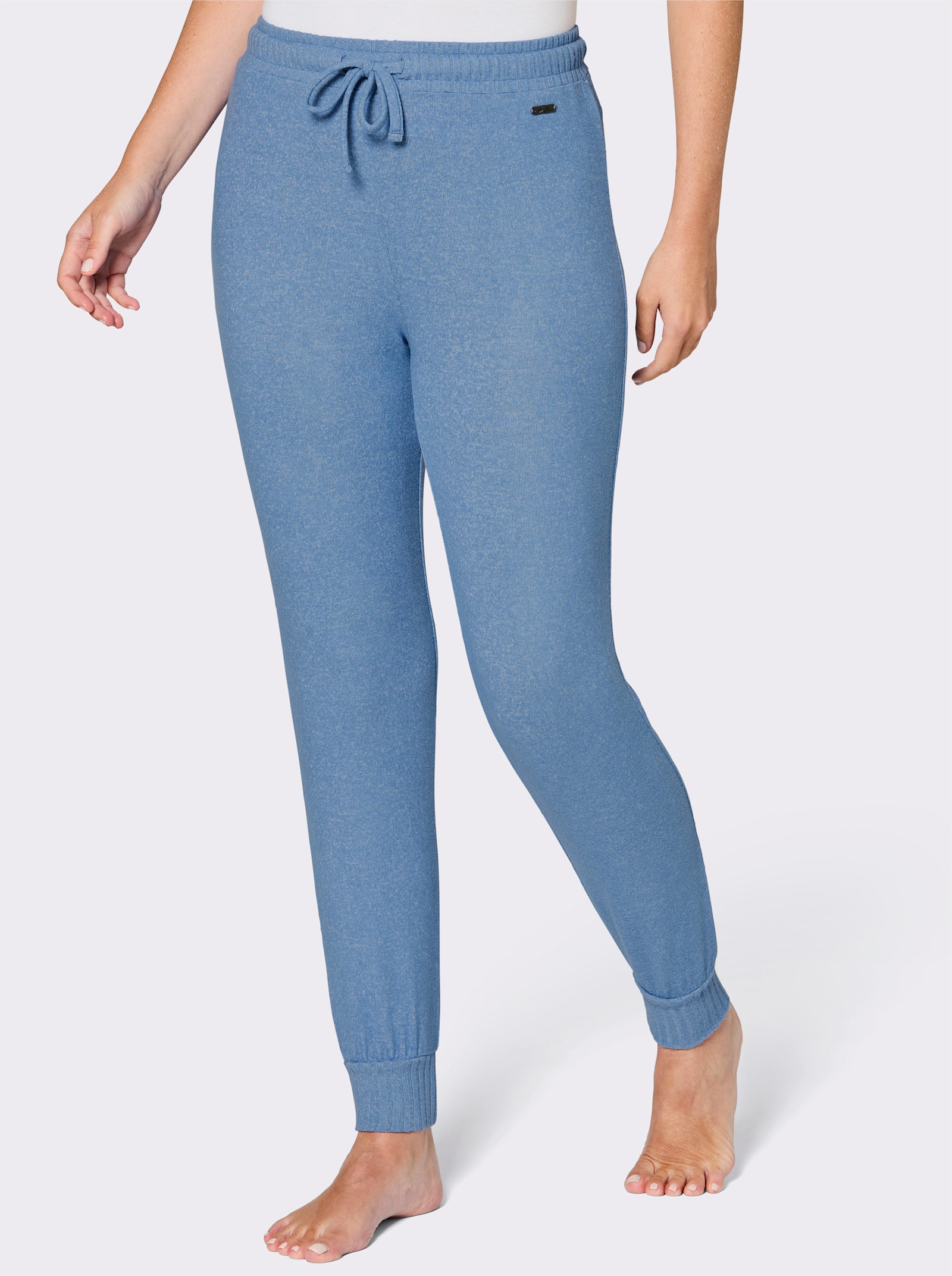 feel good Dehnbund-Hose - mittelblau-meliert
