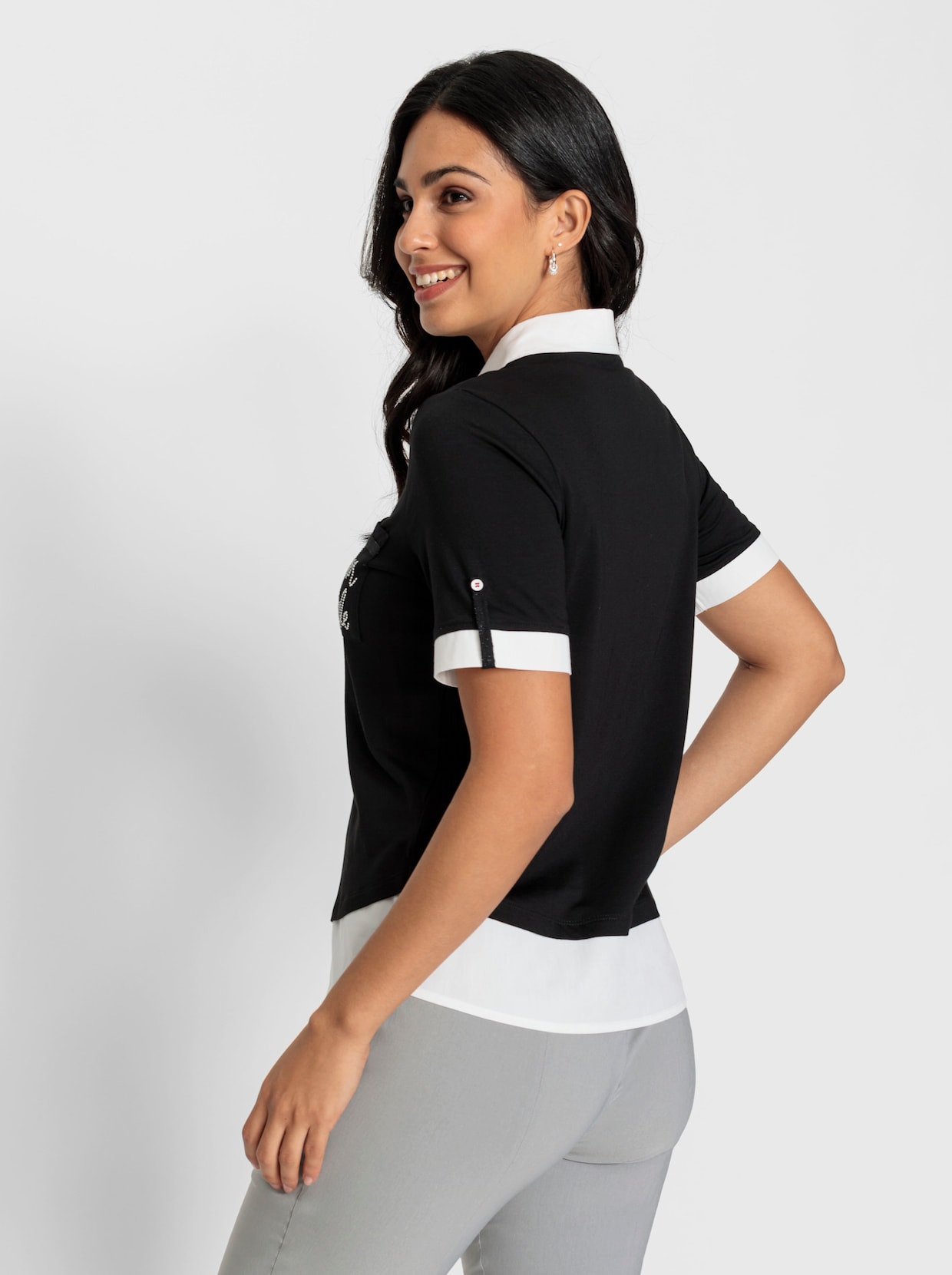 2-in-1-shirt - zwart