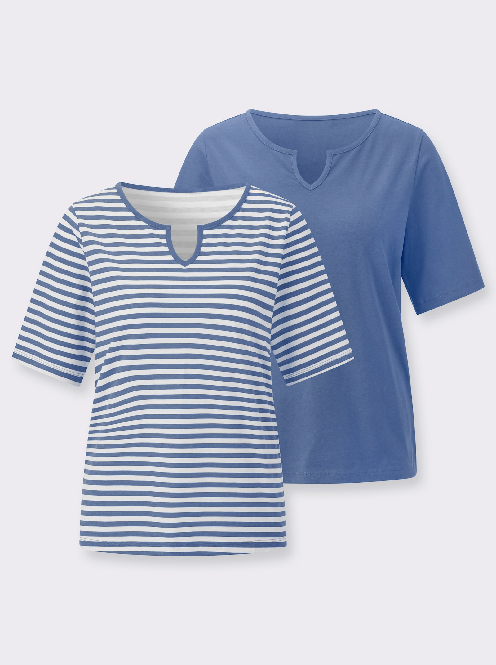 Shirt-Set mit kurzen Ärmeln - jeansblau