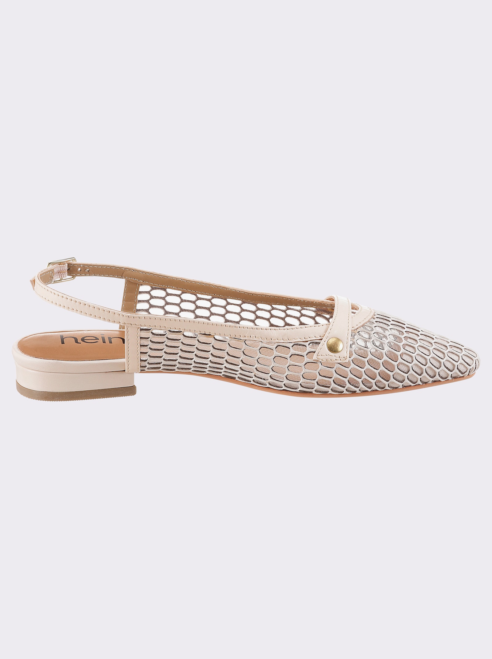 heine Slingsandale mit Lasercut-Muster - creme