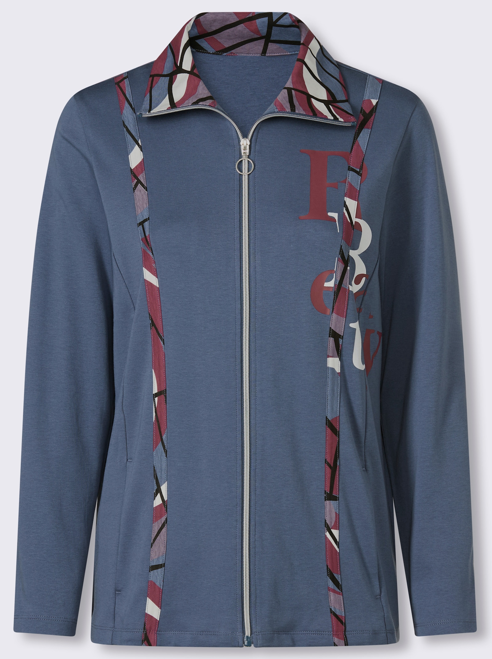 Shirtjacke mit kontrastreicher Verarbeitung - rauchblau