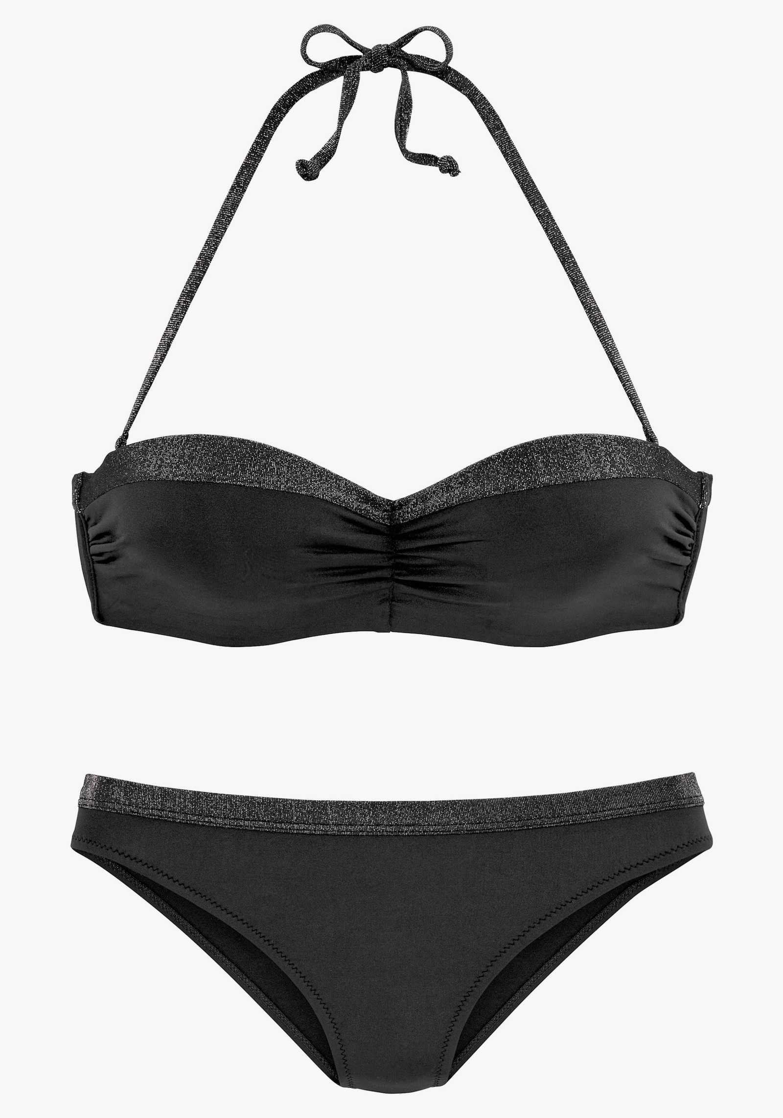 JETTE Bügel-Bandeau-Bikini - schwarz