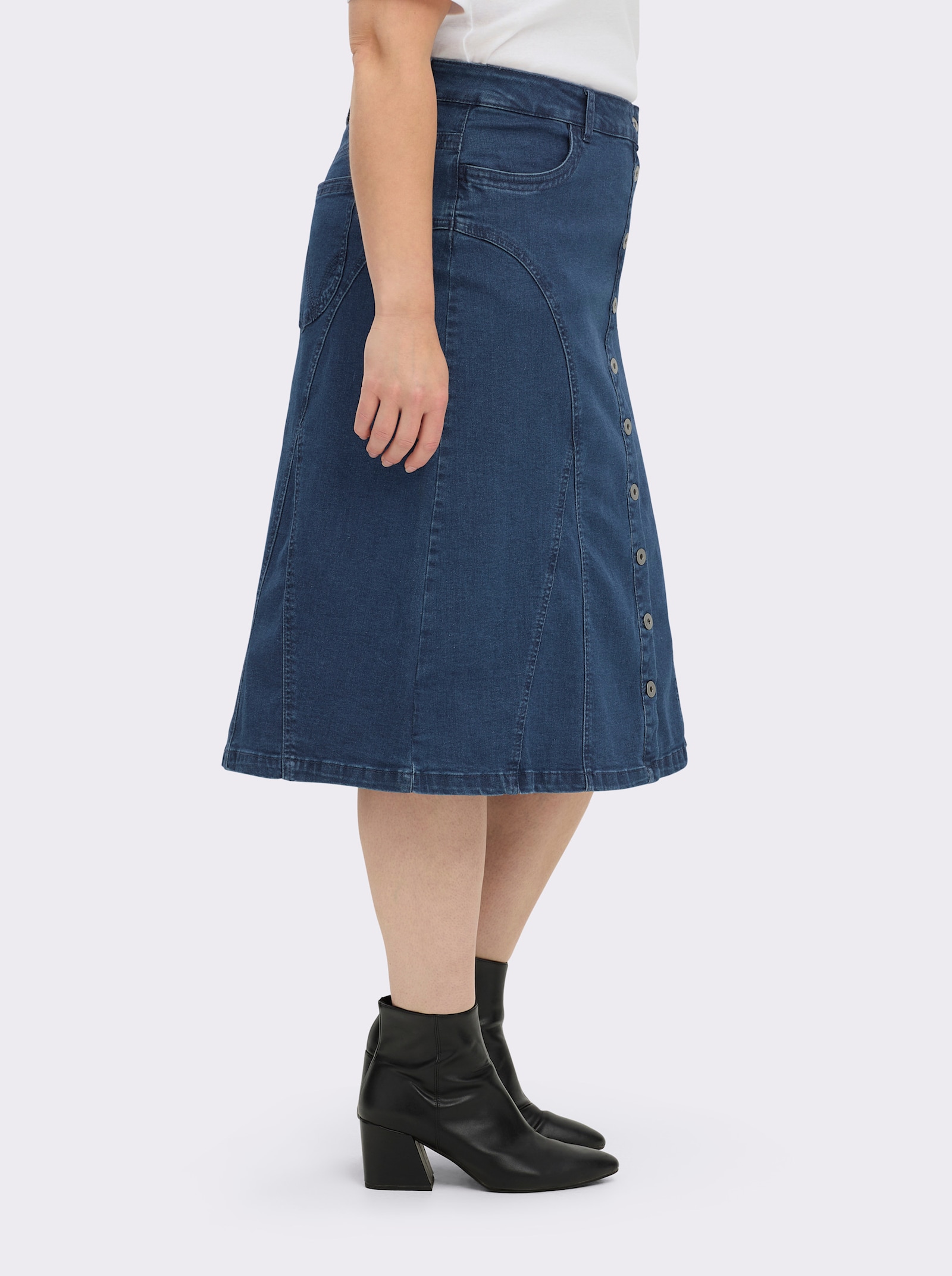 Jeansrock in Stretch-Qualität - blue-stone-washed